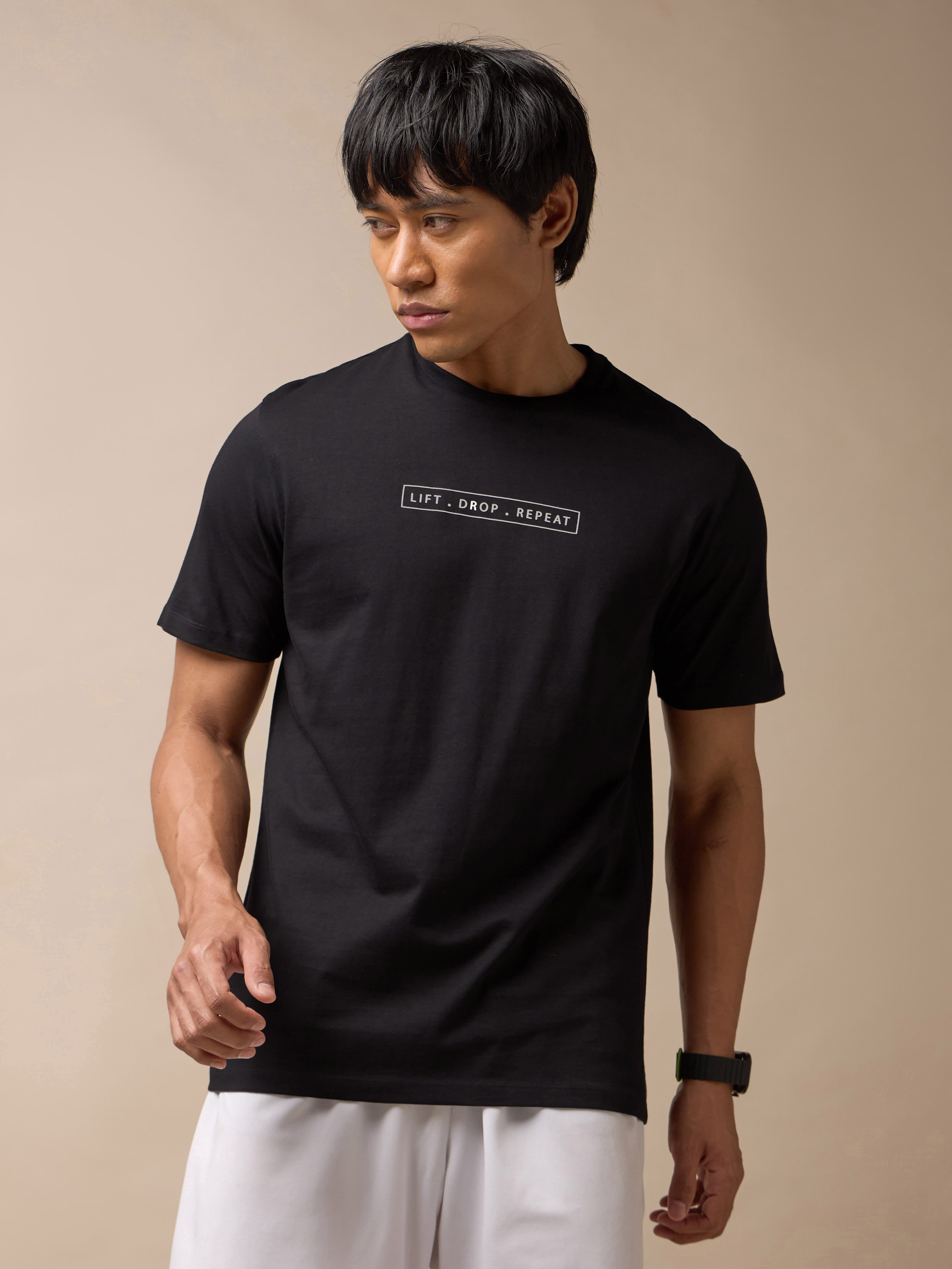 Lift.Drop.Repeat. Print Training T-shirt