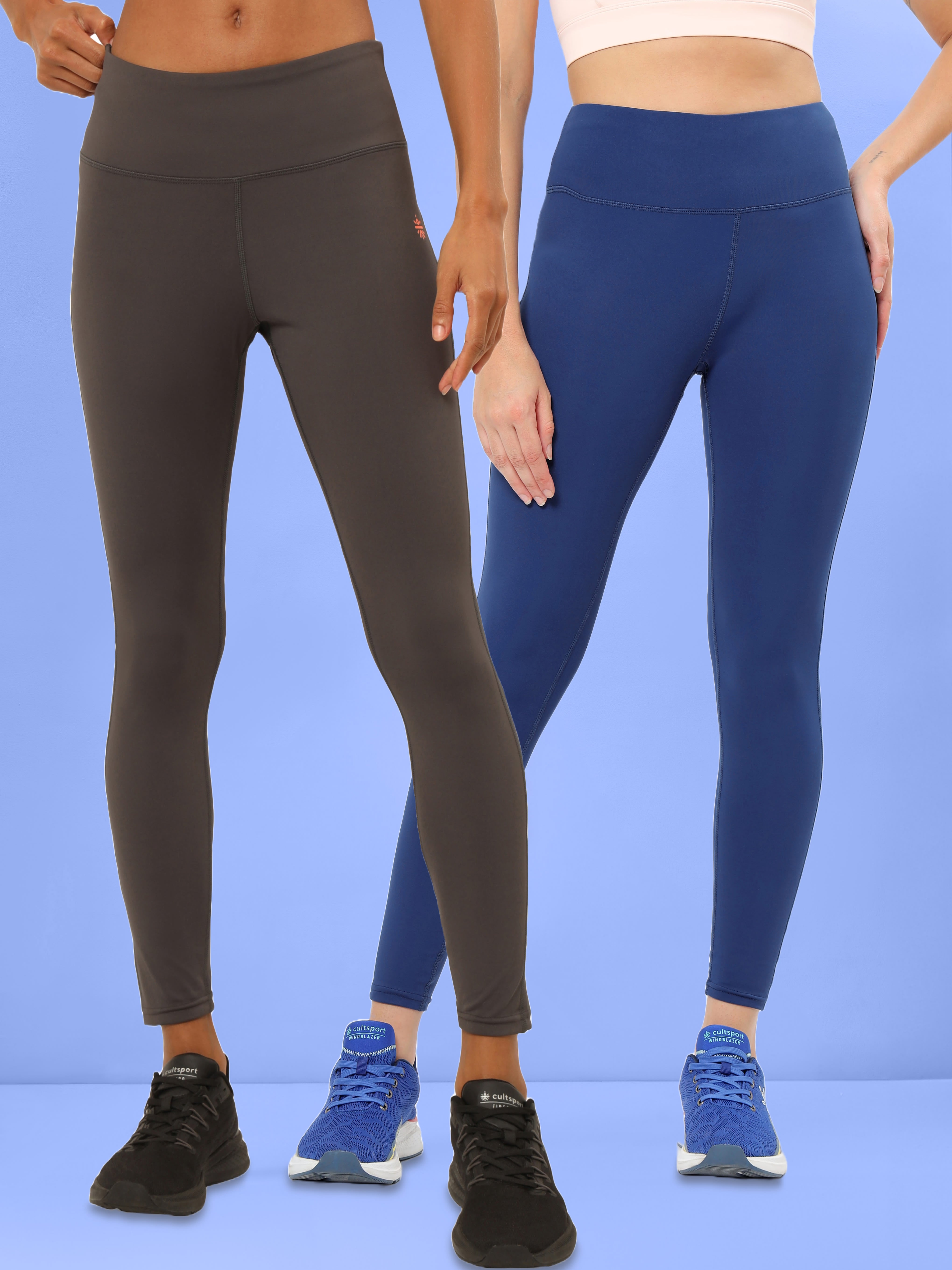 Brown & Blue Pack of 2 Compression Tights