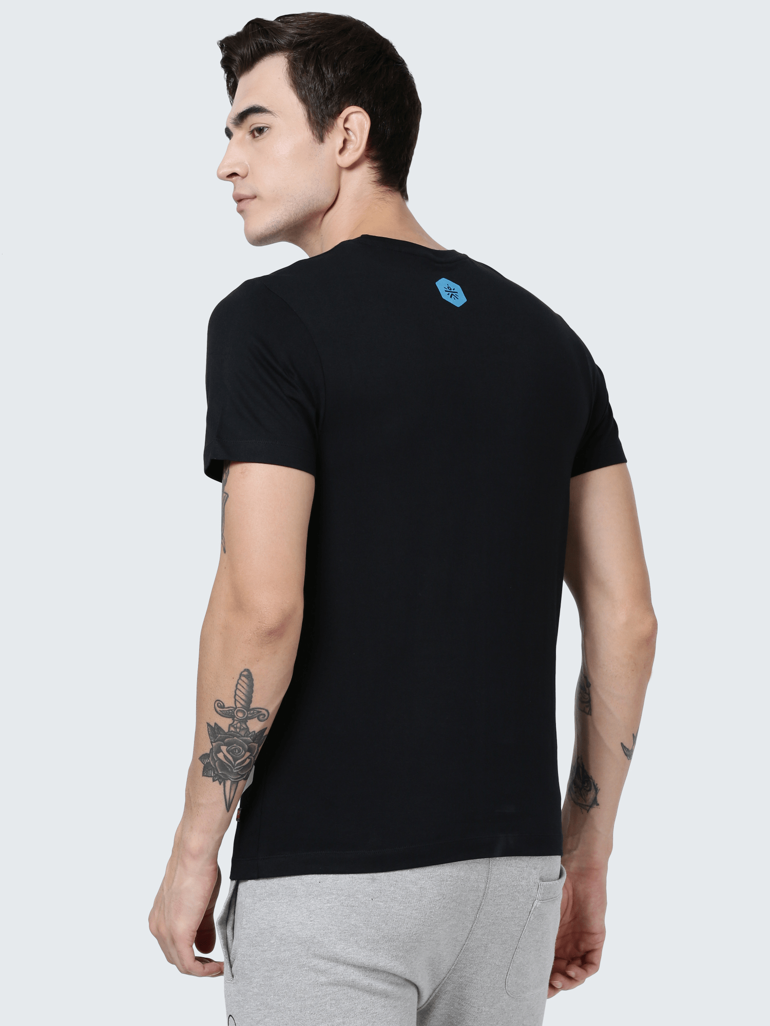 Everydays Row Black Cotton Tee