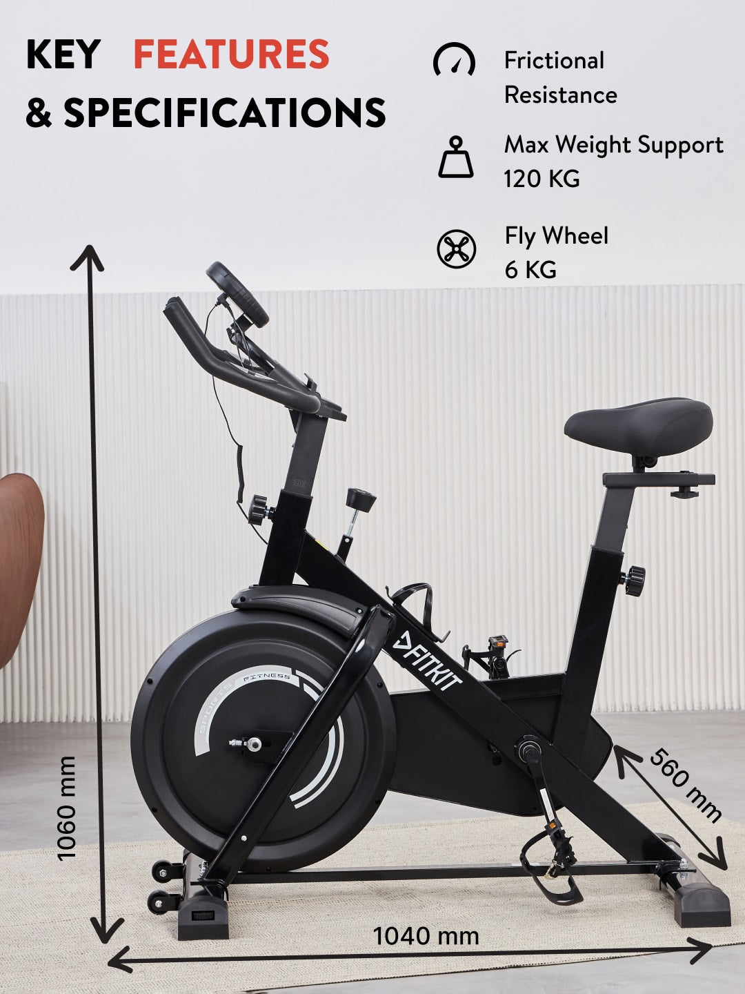 FK6000 | 6kg Flywheel | Max Weight-120kg | Friction Resistance (with 6 months extended warranty)