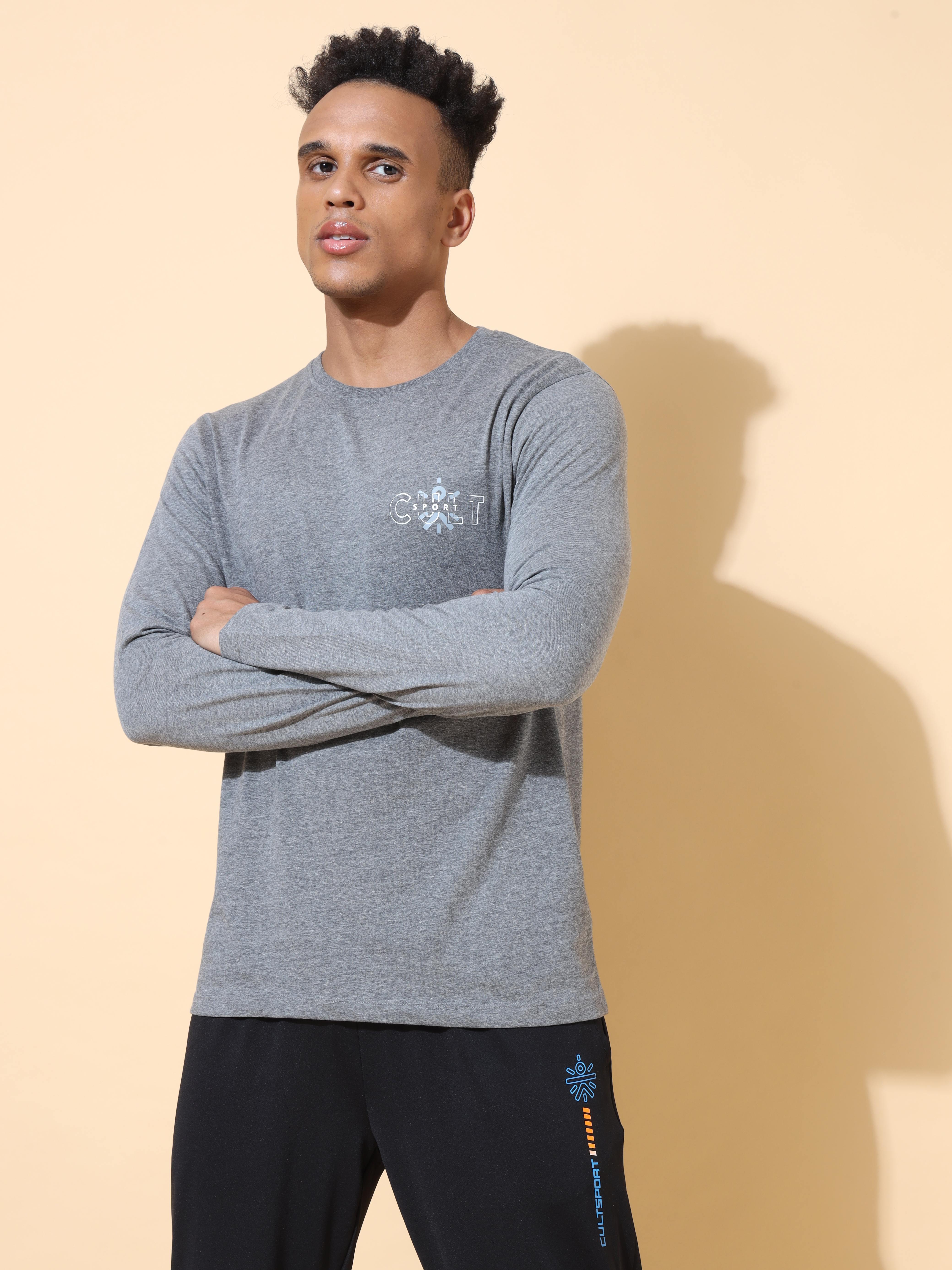 Melange Comfort T-shirt with Chest Graphic