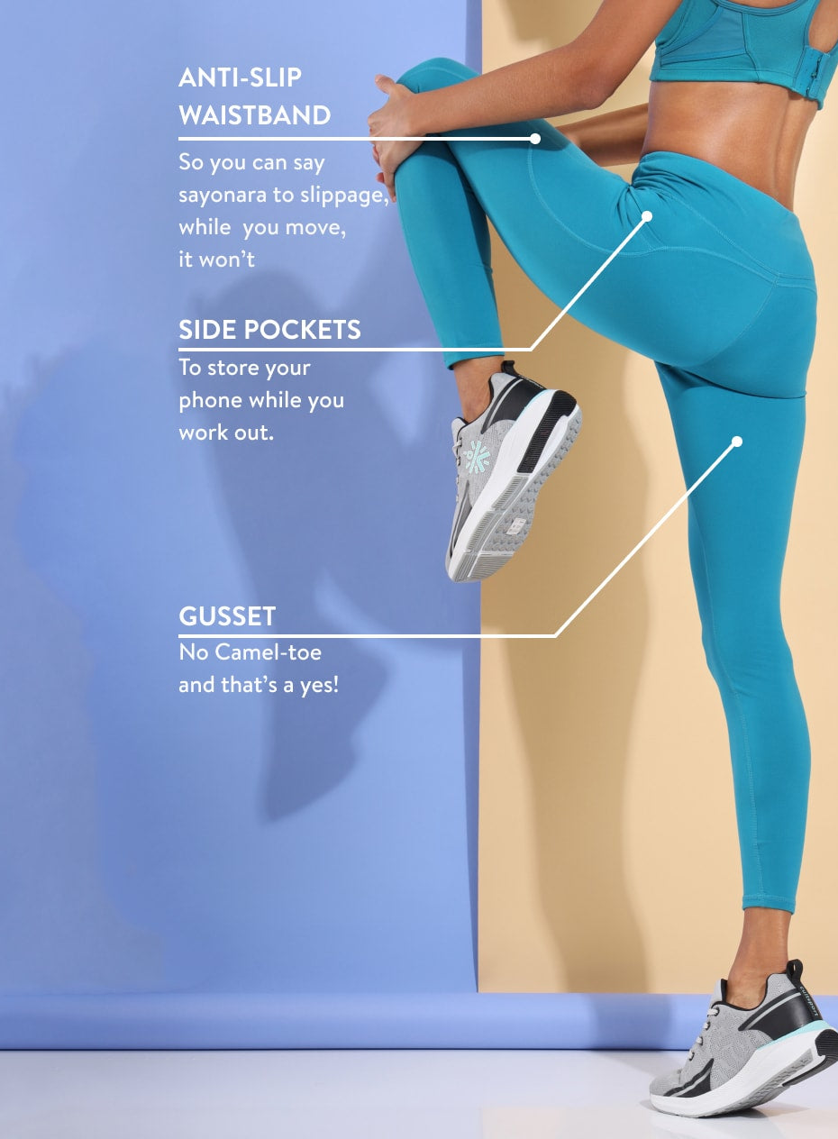 AbsoluteFit Essential Blue Tights With Pockets