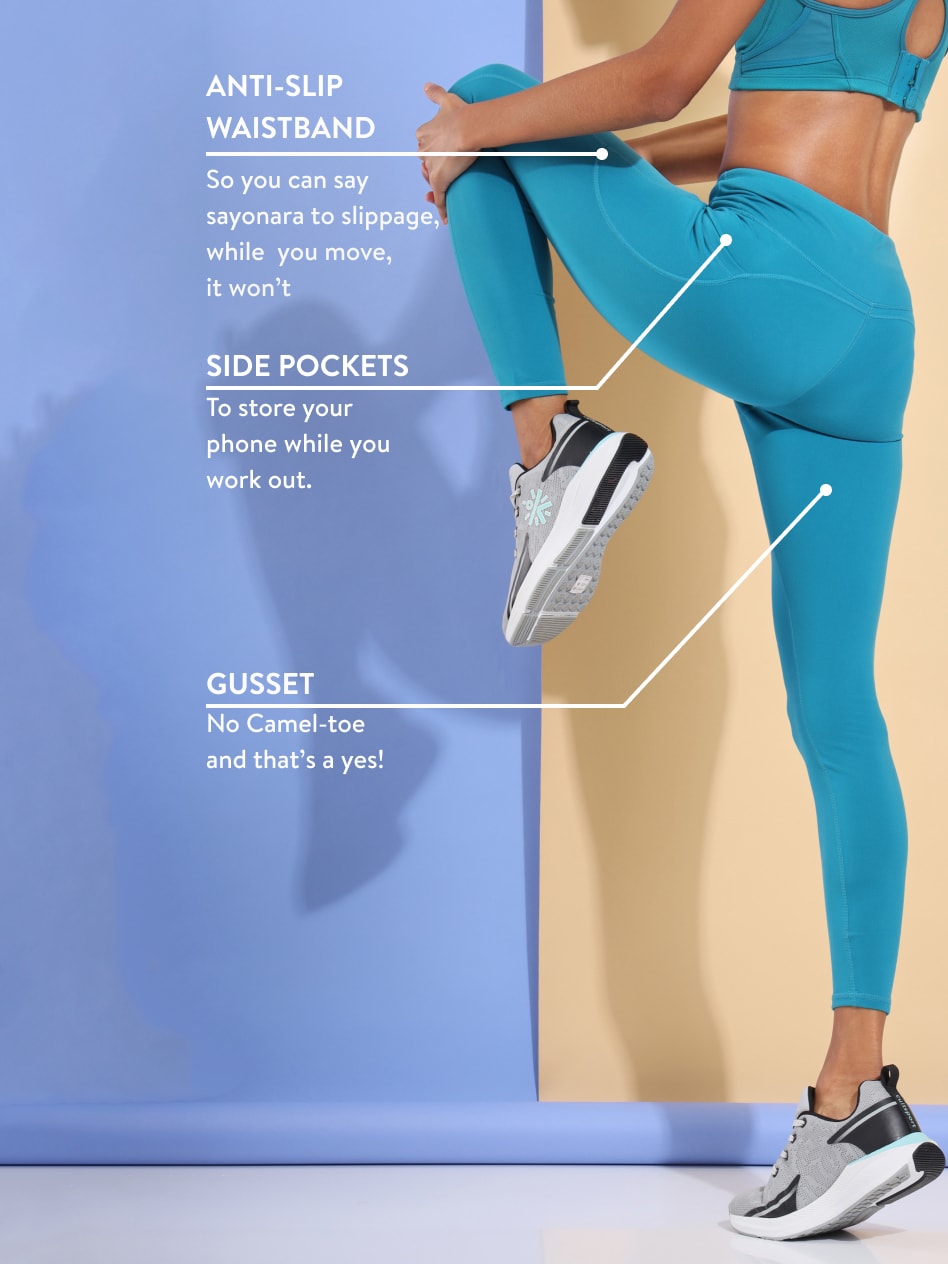 AbsoluteFit Essential Blue Tights With Pockets