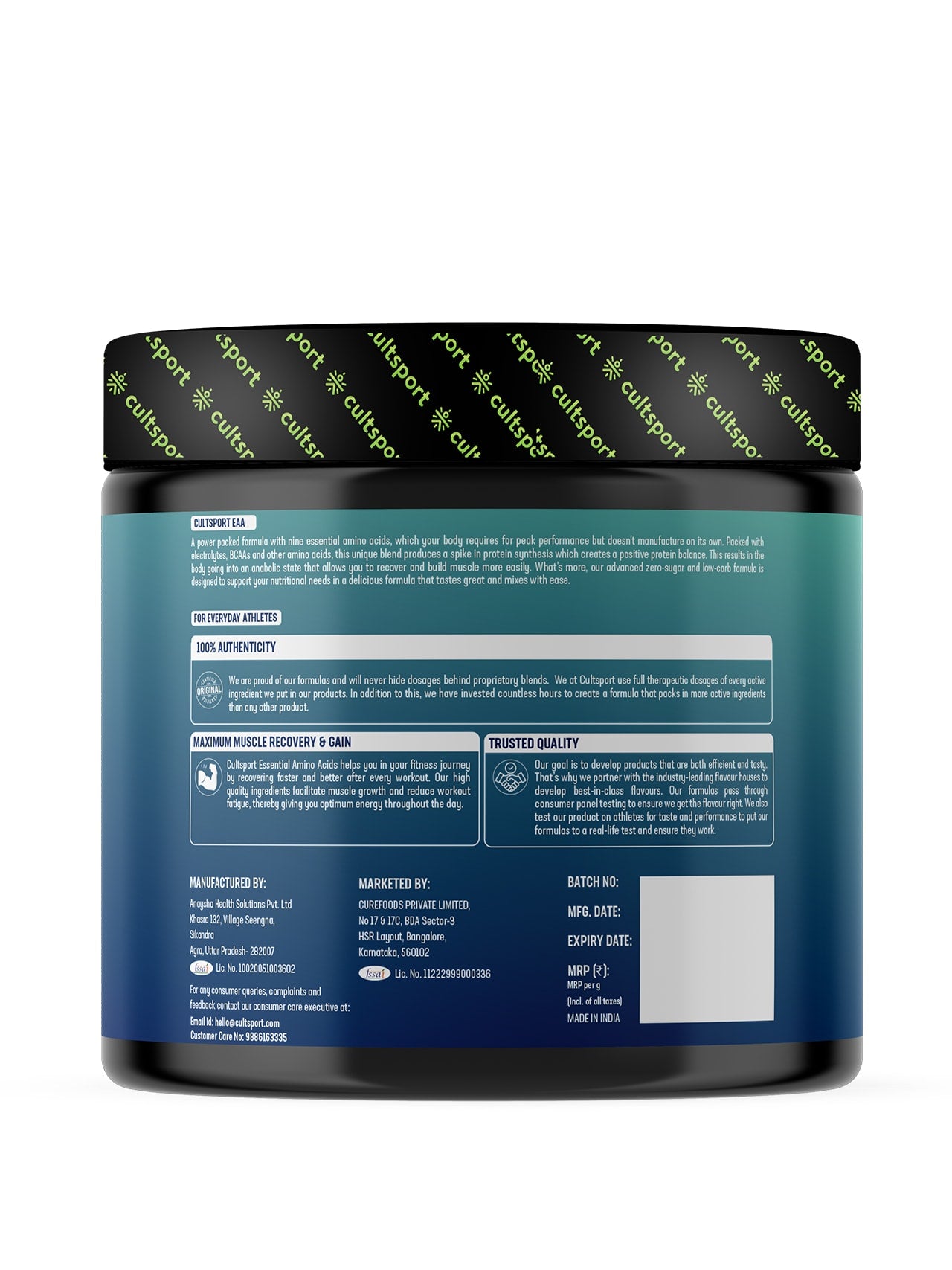 EAA - 300 g | All 9 Essential Amino Acids with BCAA | Helps increase Hydration & Energy Levels | Sugar Free | Orange Flavor, 10 g serving
