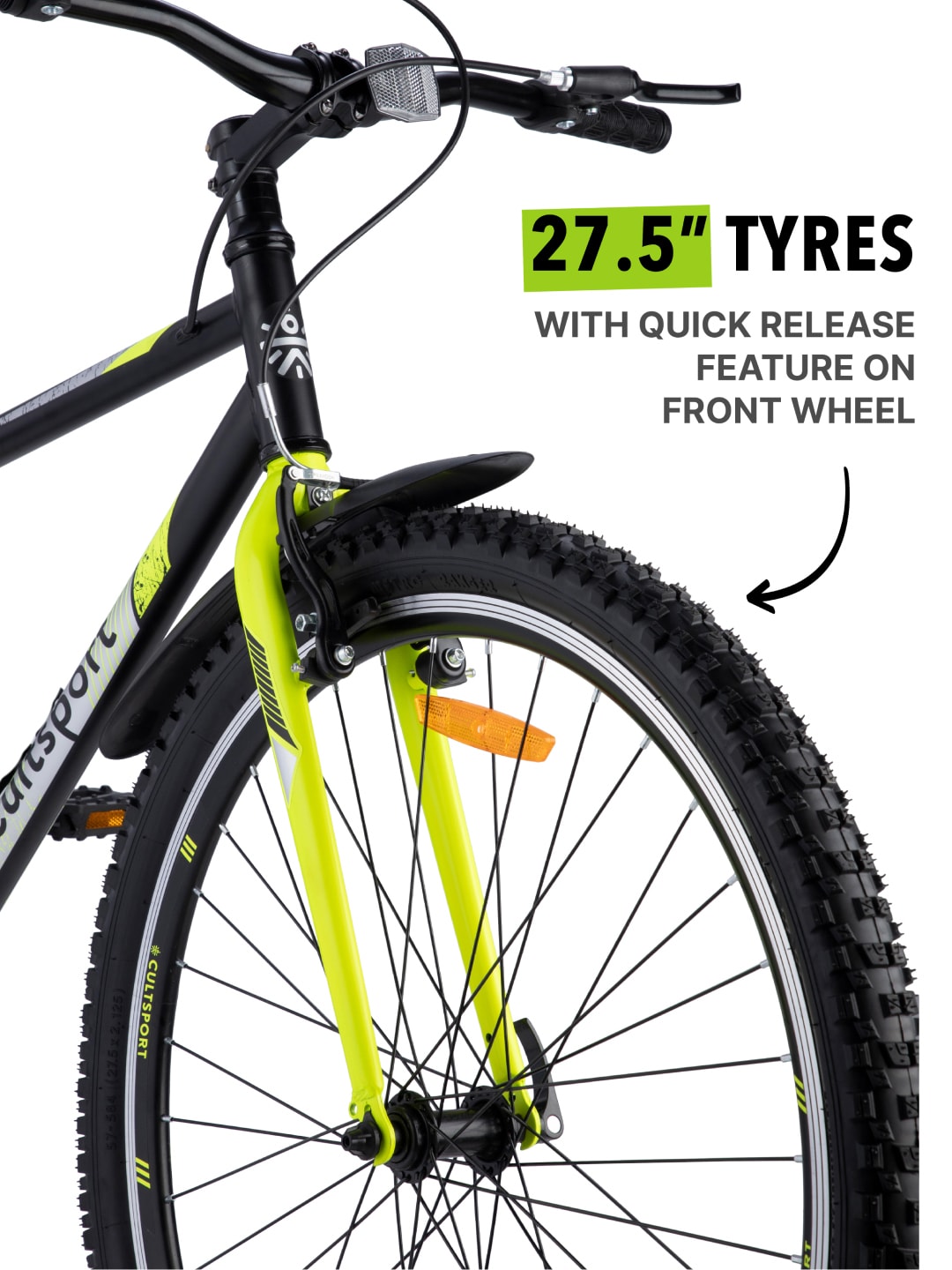 Vegas Black Steel Single Speed Cycle 27.5 inch City Bike with Double Wall Rim and Rigid Fork