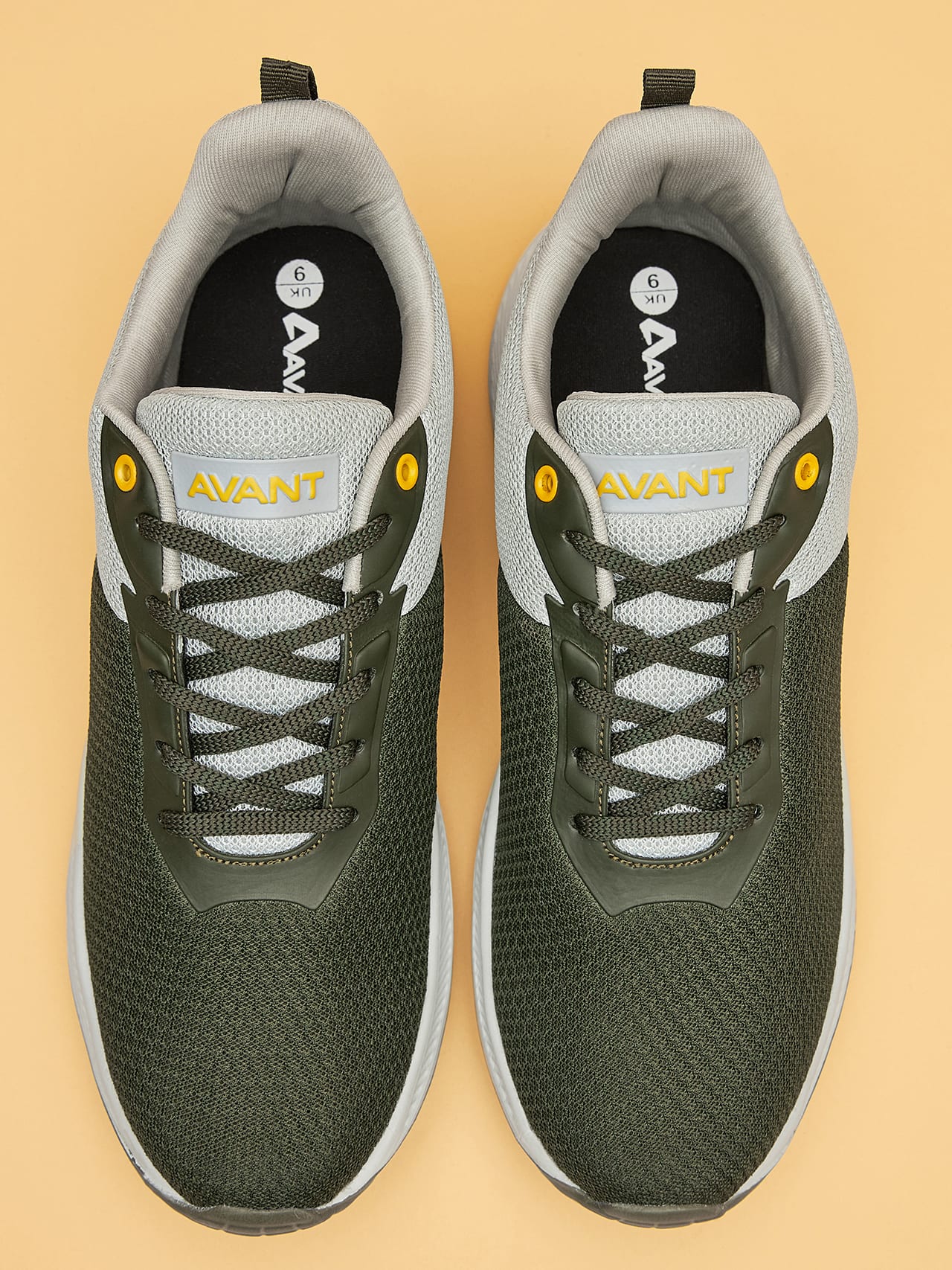 Avant Men's Racer Walking Shoes-L.Grey/Olive