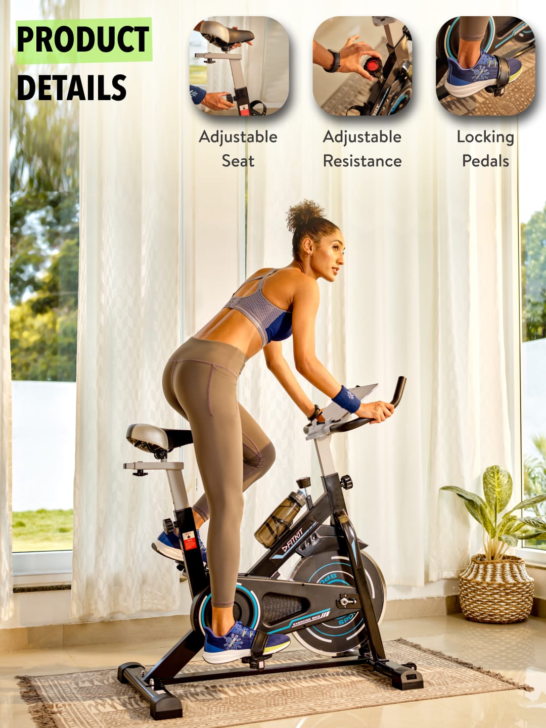 FK4000 Spinbike | 6kg Flywheel | Max Weight 120kg | Friction Resistance Stepless | Blue (with 6 months extended warranty)