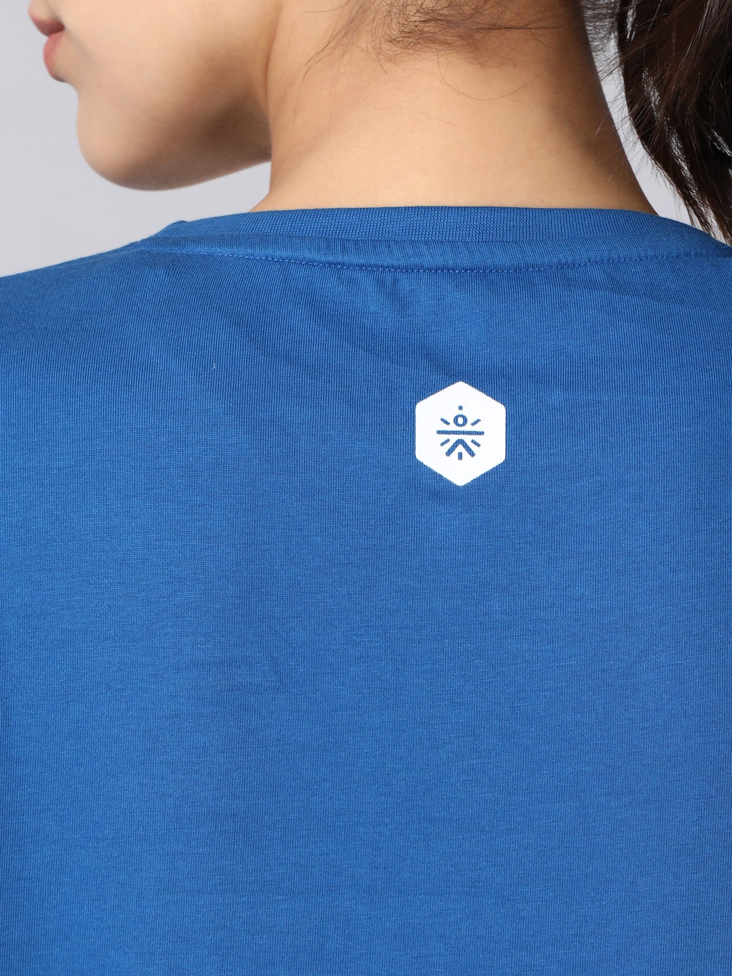 Flydry Cotton French Blue Cropped Workout Tee