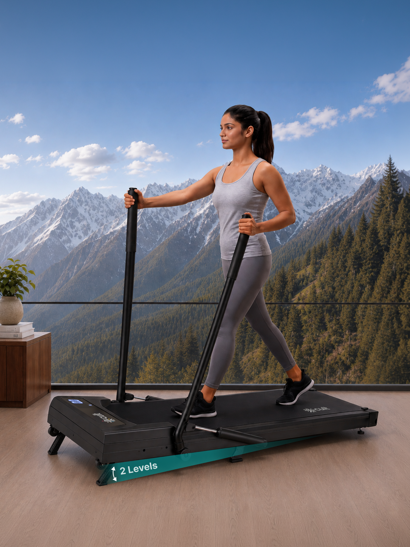 Cult Walking Pad with Trek Motion for Home | 4 HP BLDC Motor | 2-Level Manual Incline | LED Display | 130 kg Weight Capacity | Foldable & Portable