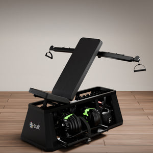 Cult 4 in 1 Multi Home Gym with Cable Crossover, Adjustable Bench,  Dumbbell & Weights Storage Rack | 300 Kg Capacity | 8-Level Incline/Decline | 3 Resistance Levels | Perfect for Home Gym (with 6 months extended warranty)
