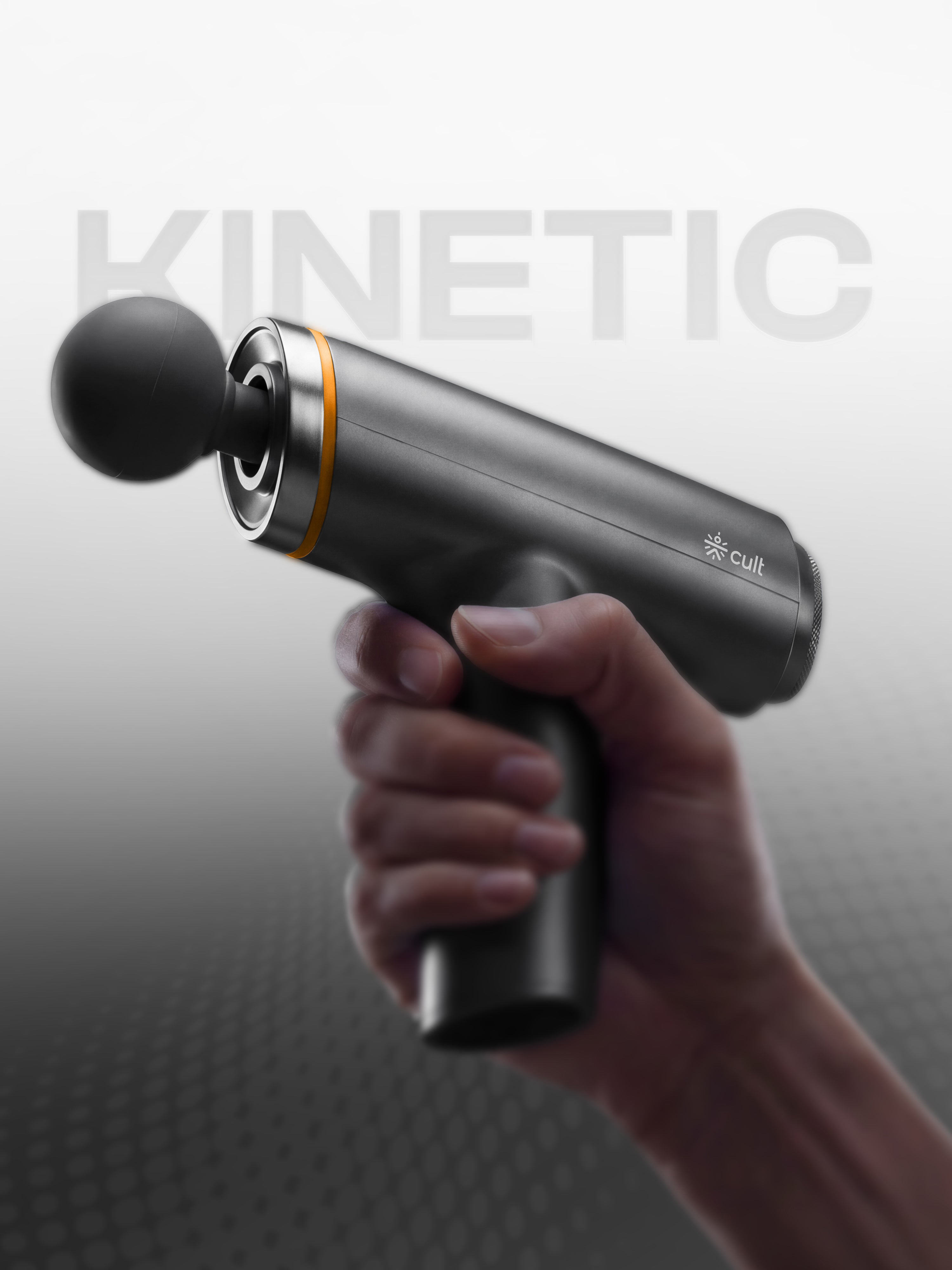 Cult Kinetic Massage Gun for Professional Deep Tissue Recovery | BLDC Motor, 135-Degree Ergonomic Handle, 10mm Amplitude, 5-Hour Battery | Pain Relief Massager for Athletes & Fitness Enthusiasts,Titanium