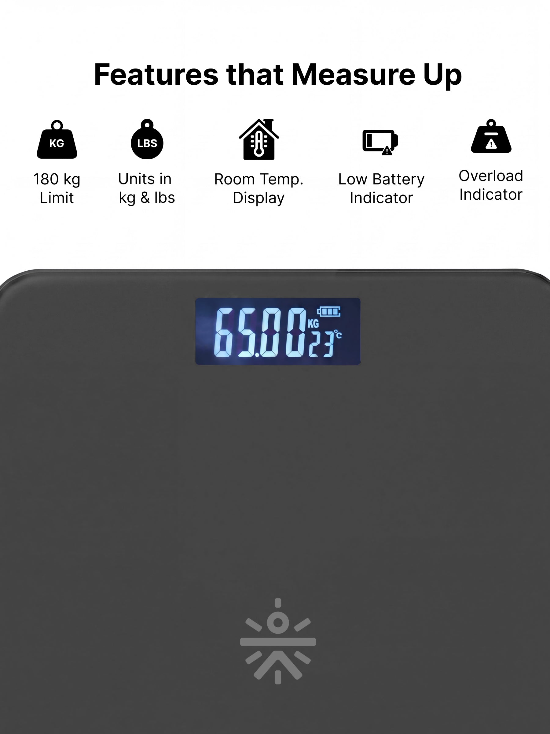 Cult Active body Weighing scale, LCD display, Weight Machine, 180 Kg, Batteries included, Tempered Glass Platform, Ideal for Home Use, Grey