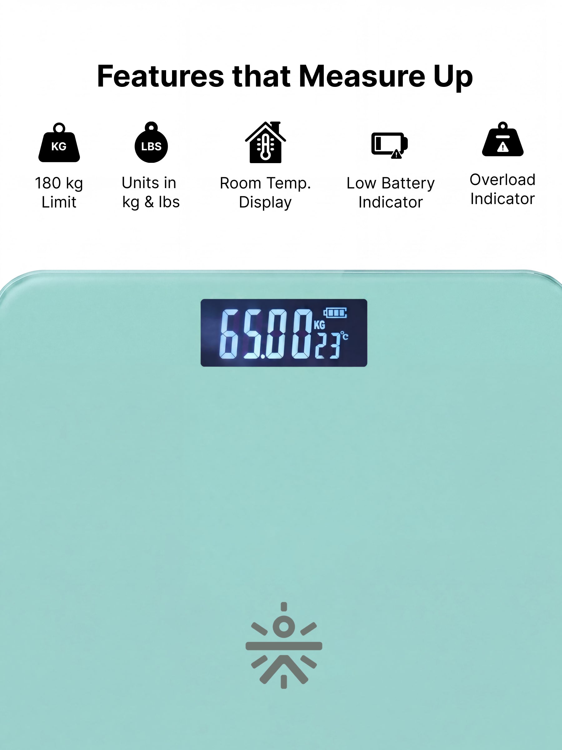Cult Active body Weighing scale, LCD display, Weight Machine, 180 Kg, Batteries included, Tempered Glass Platform, Ideal for Home Use, Green