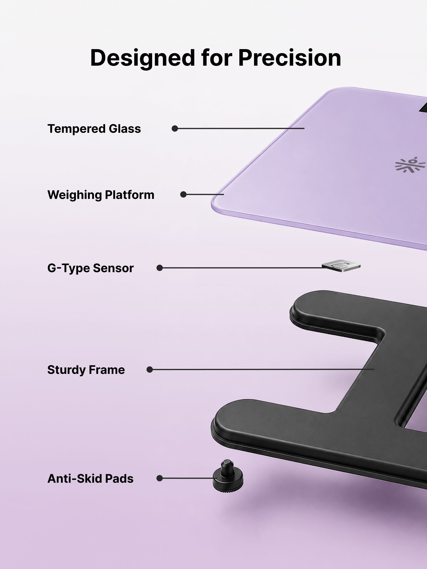 Cult Active body Weighing scale, LCD display, Weight Machine, 180 Kg, Batteries included, Tempered Glass Platform, Ideal for Home Use, Pink