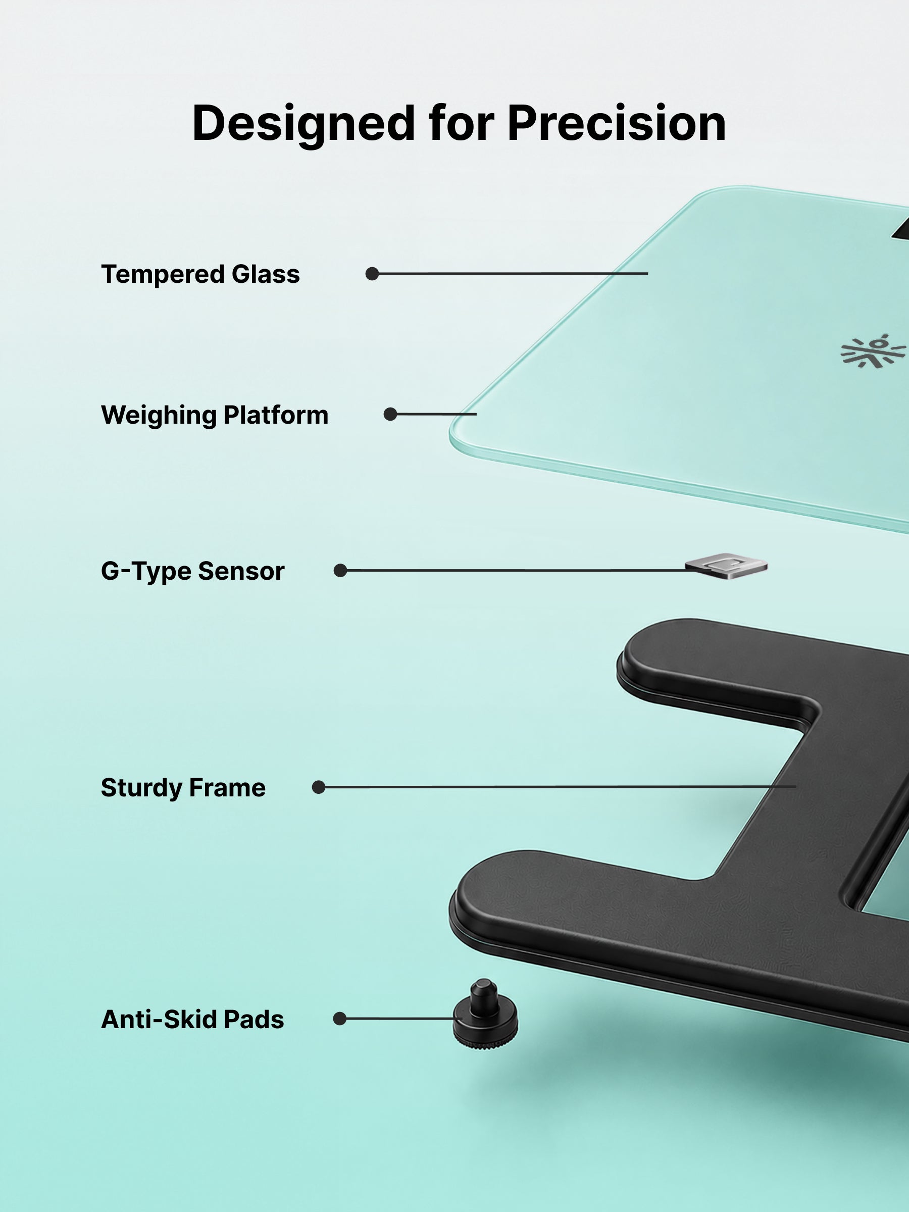 Cult Active body Weighing scale, LCD display, Weight Machine, 180 Kg, Batteries included, Tempered Glass Platform, Ideal for Home Use, Green