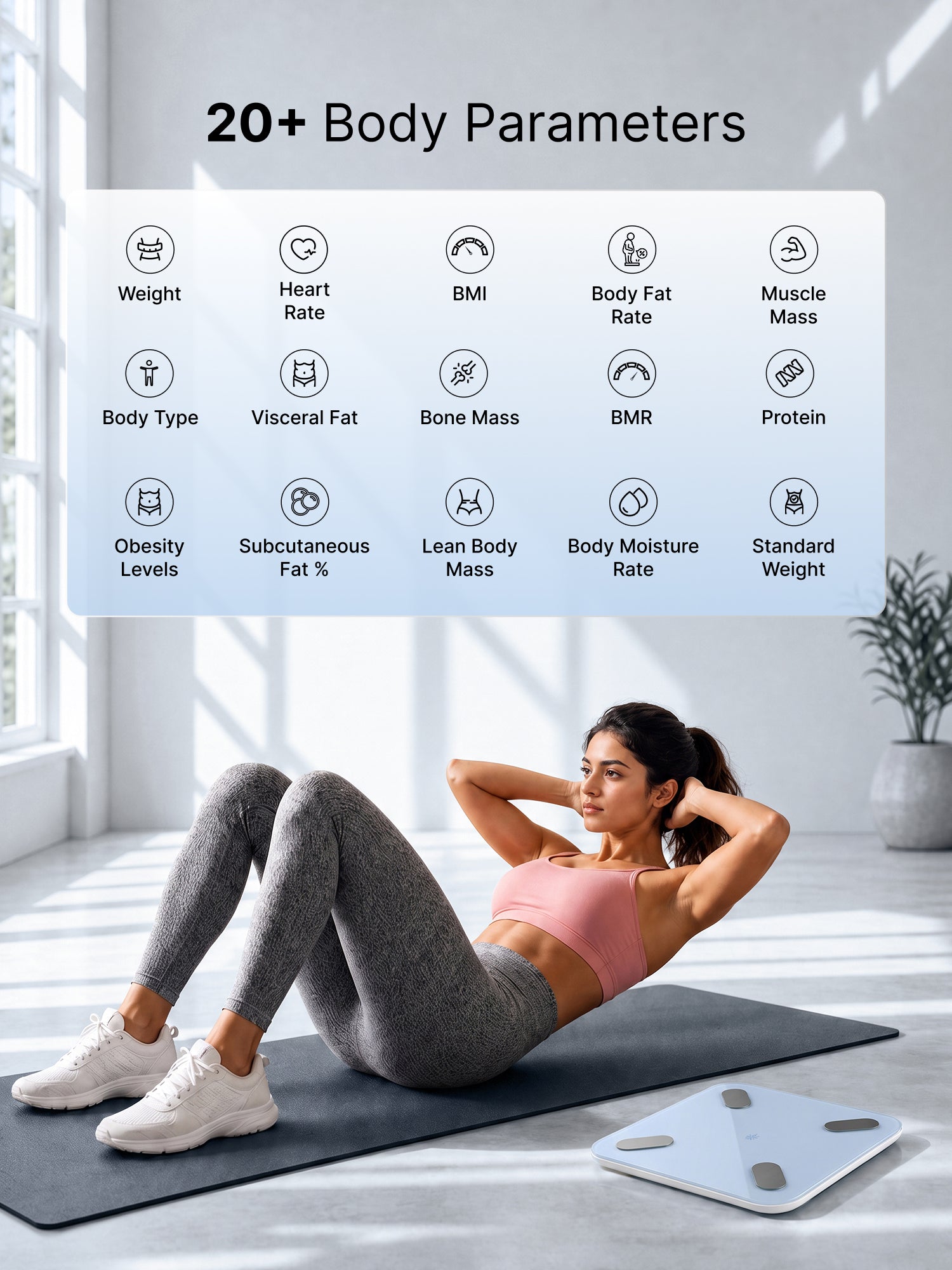 cult Smart Body Fat Scale, US FDA Approved, 20+ Parameters, BMI, 10 members, Bluetooth Weight Machine, Body Fat Analyzer, LED Display, Blue