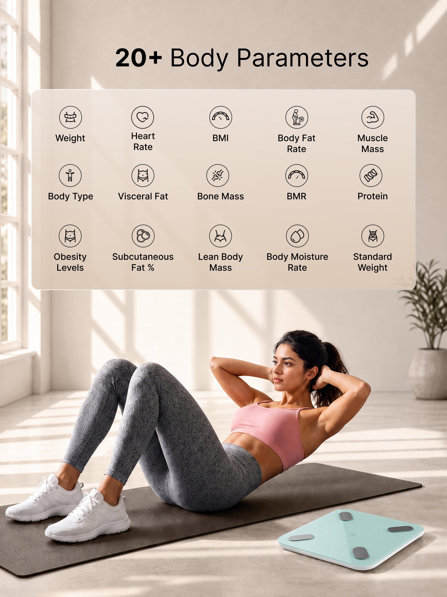 cult Smart Body Fat Scale, US FDA Approved, 20+ Parameters, BMI, 10 members, Bluetooth Weight Machine, Body Fat Analyzer, LED Display, Green