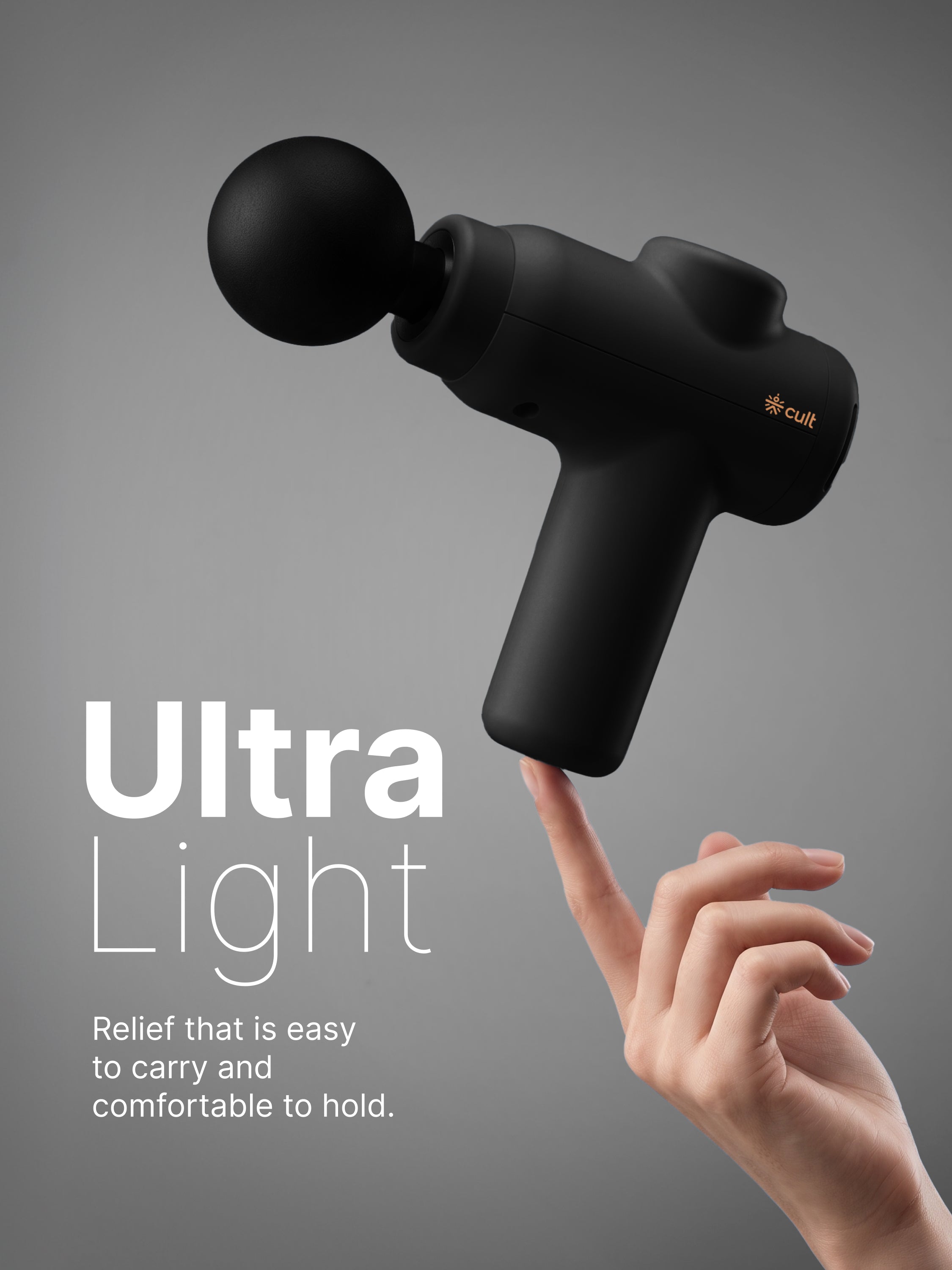 Cult Flex Pro Massage Gun for Pain Relief, Full Body Massager, Lightweight & Compact, 4 Interchangeable Heads, 3-Hour Long Battery Life