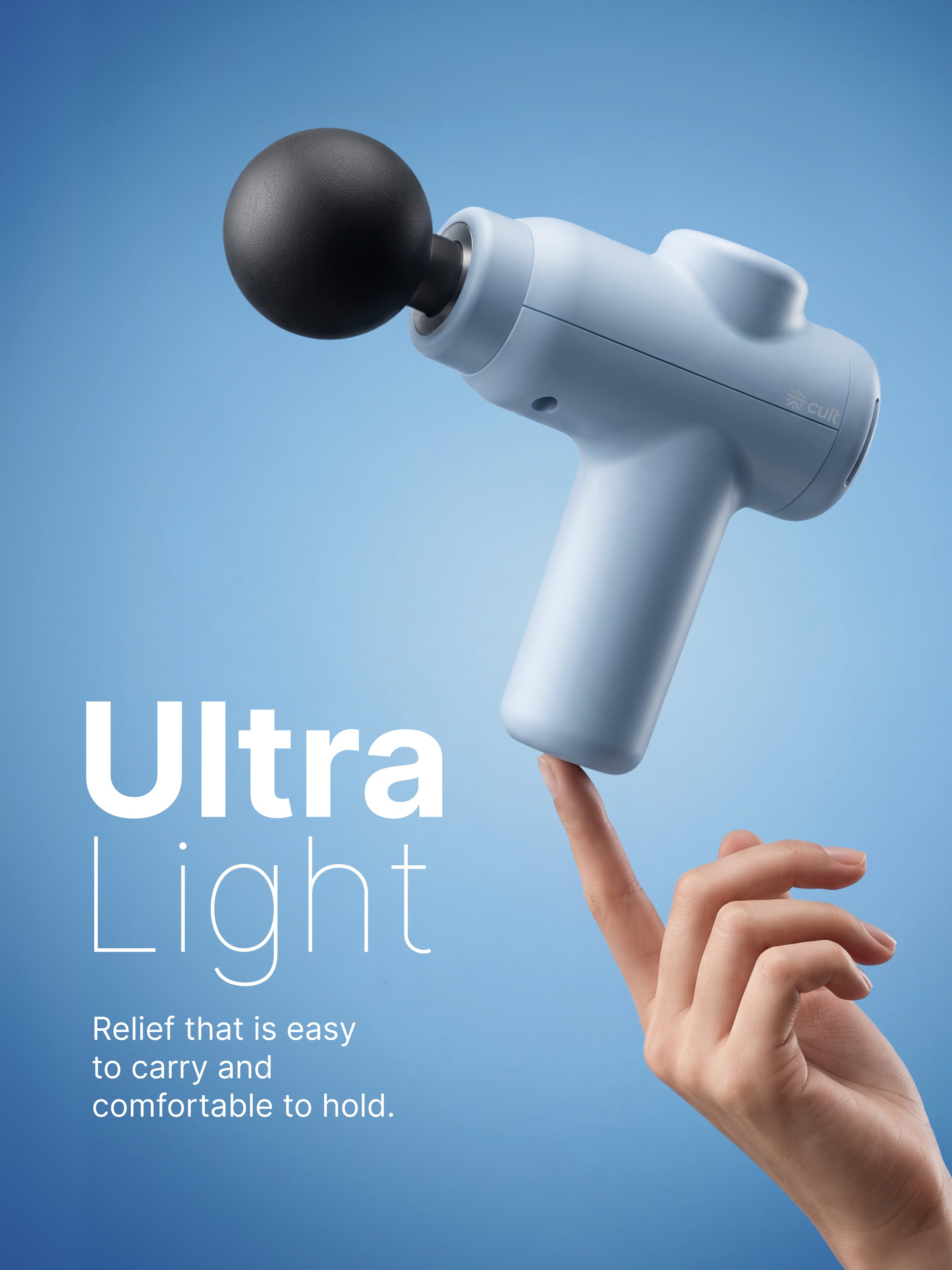 Cult Nova Pro Massage Gun for Pain Relief, Full Body Massager, Lightweight & Compact, 4 Interchangeable Heads, 3-Hour Long Battery Life