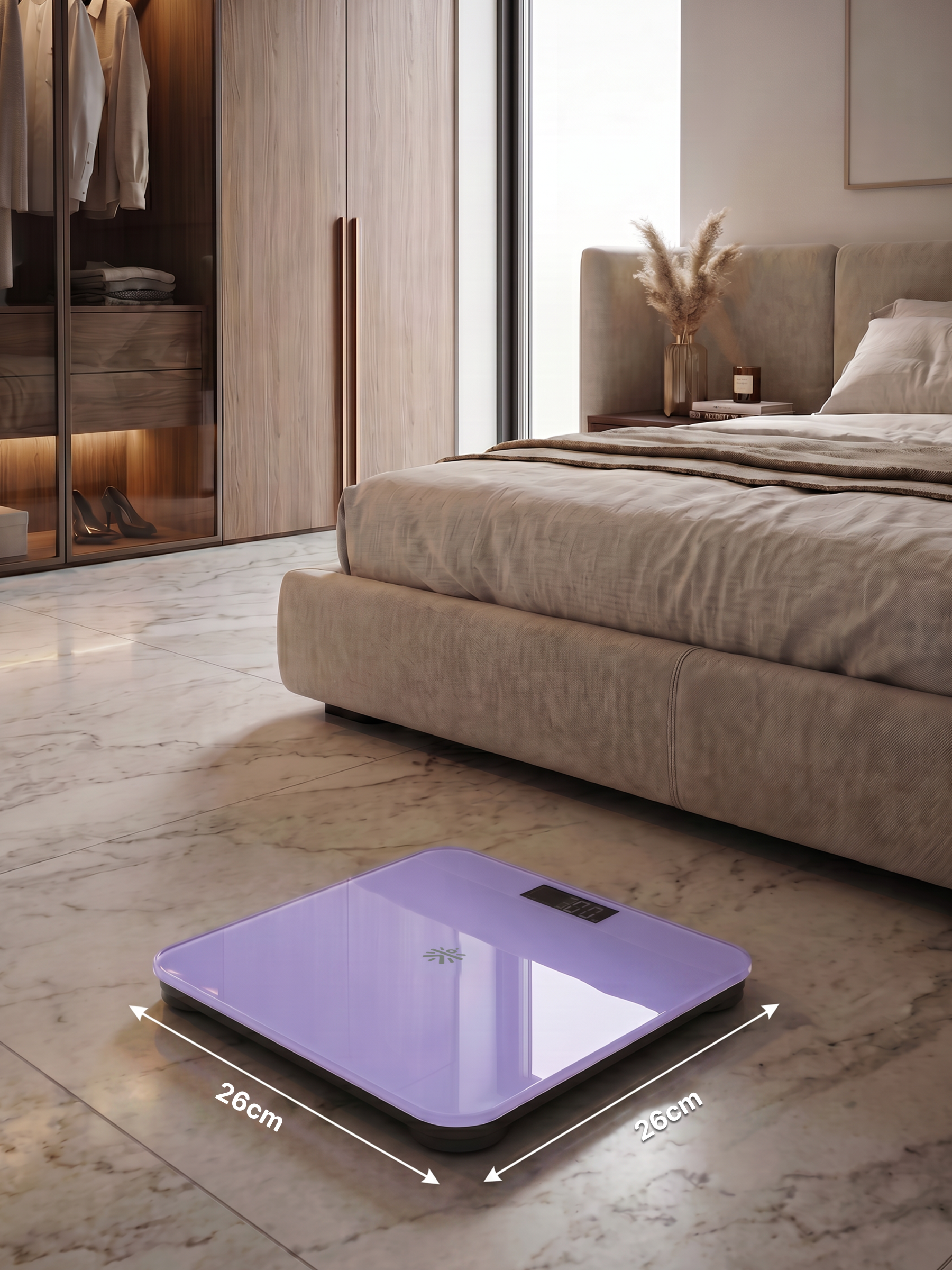 Cult Active body Weighing scale, LCD display, Weight Machine, 180 Kg, Batteries included, Tempered Glass Platform, Ideal for Home Use, Purple