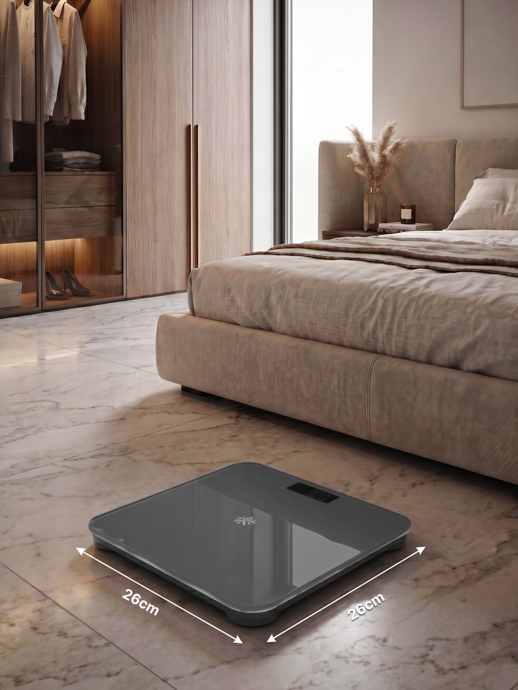 Cult Active body Weighing scale, LCD display, Weight Machine, 180 Kg, Batteries included, Tempered Glass Platform, Ideal for Home Use, Grey
