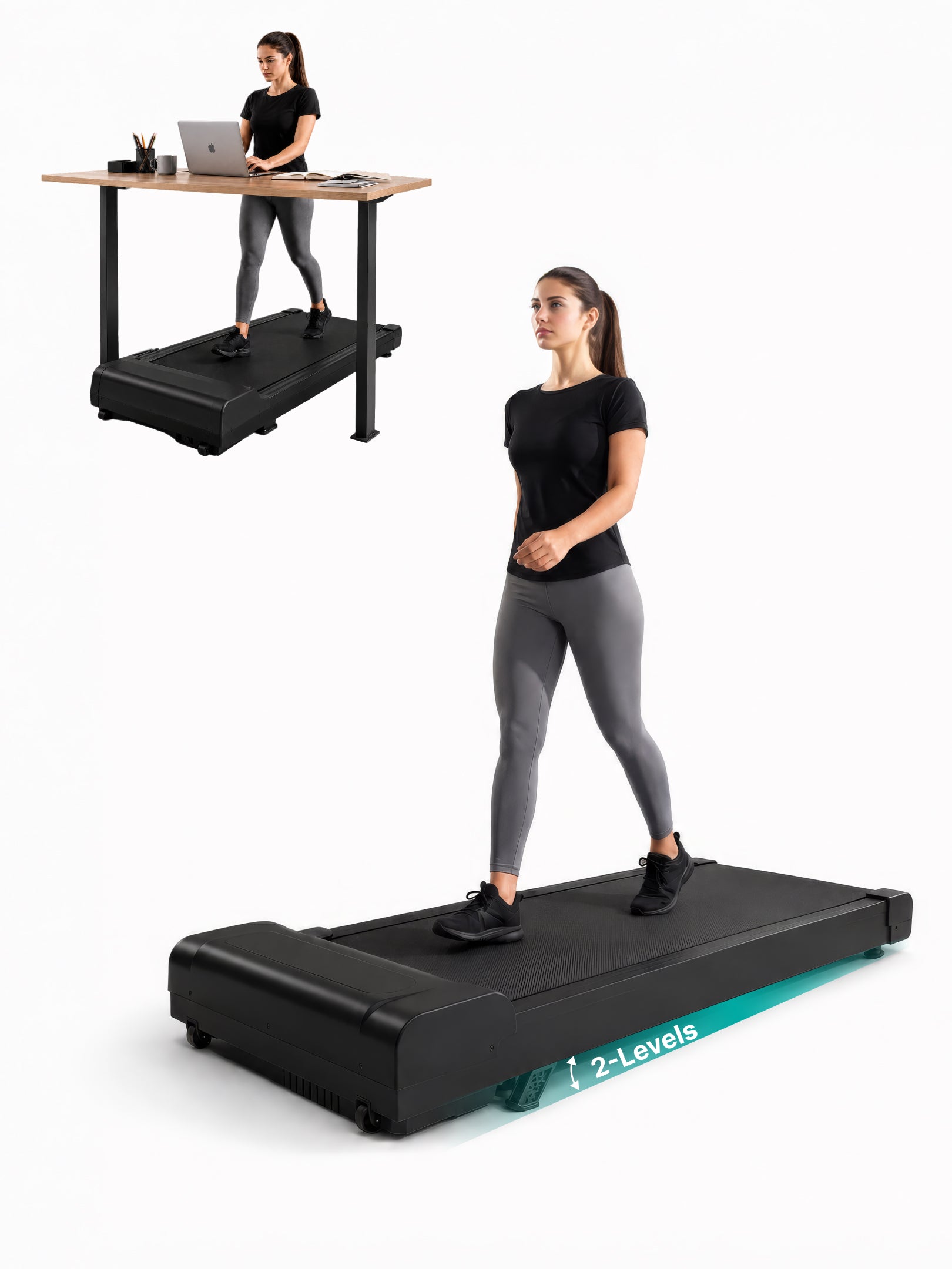 Fitkit by Cult Walking Pad Neo Black (BLDC 3.5HP Peak Power) Compact & Under Desk BLDC Motor Treadmill | Max Weight: 120kg | Home use with Remote Control (with 6 Months Extended Warranty)