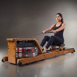 Cult Smart Water Rowing Machine for Home Gym | Dual Resistance | 32-Level Magnetic Resistance | Foldable Wooden Rowing Machine | 120 kg Capacity | Compact & Foldable Design
