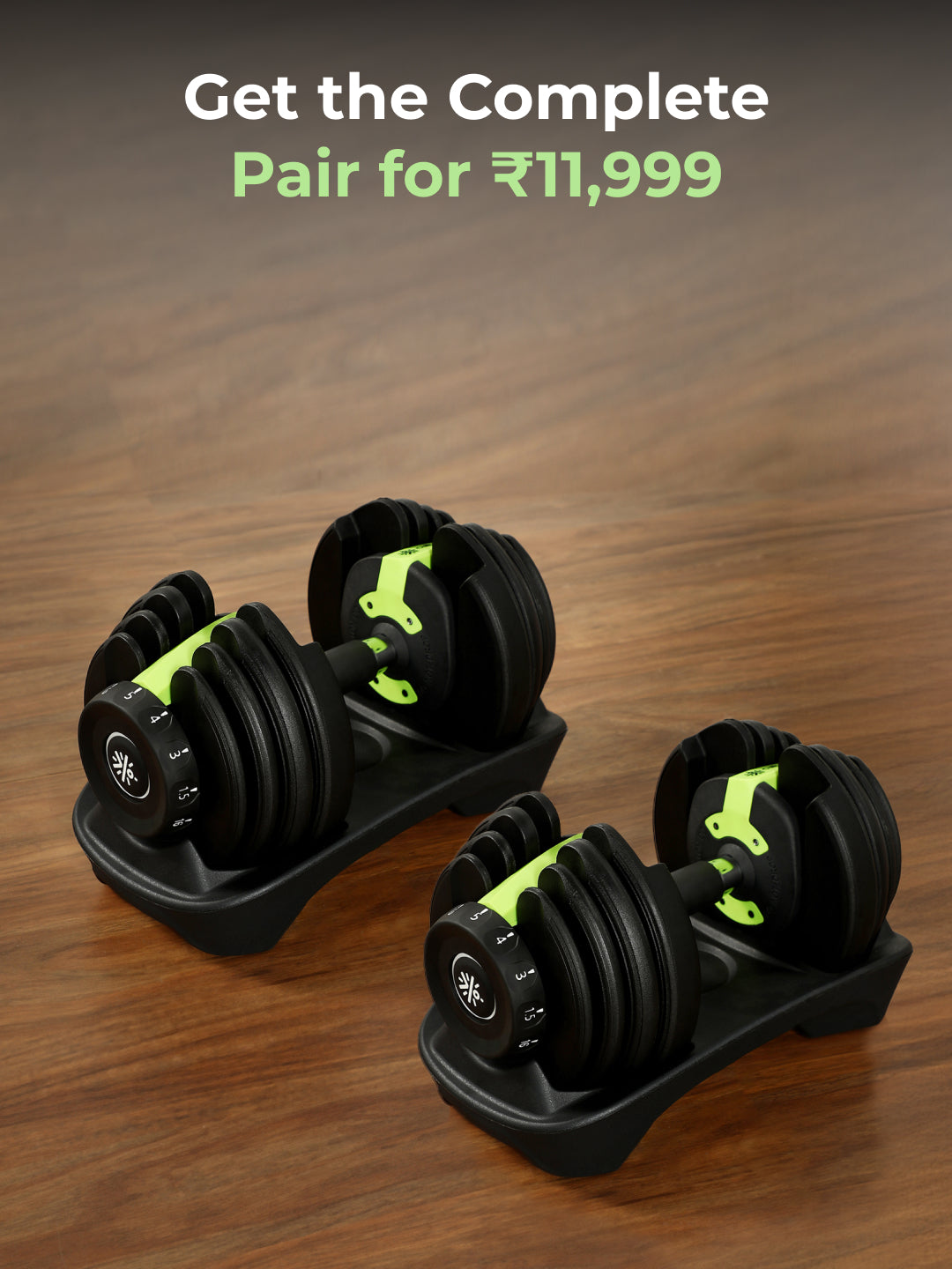 Cult 16kg Adjustable Dumbbell | 12 Weight Options (1.5kg-16kg) | Quick Weight Adjustment Dial | Non-Slip Compact Home Gym Dumbbell - Black