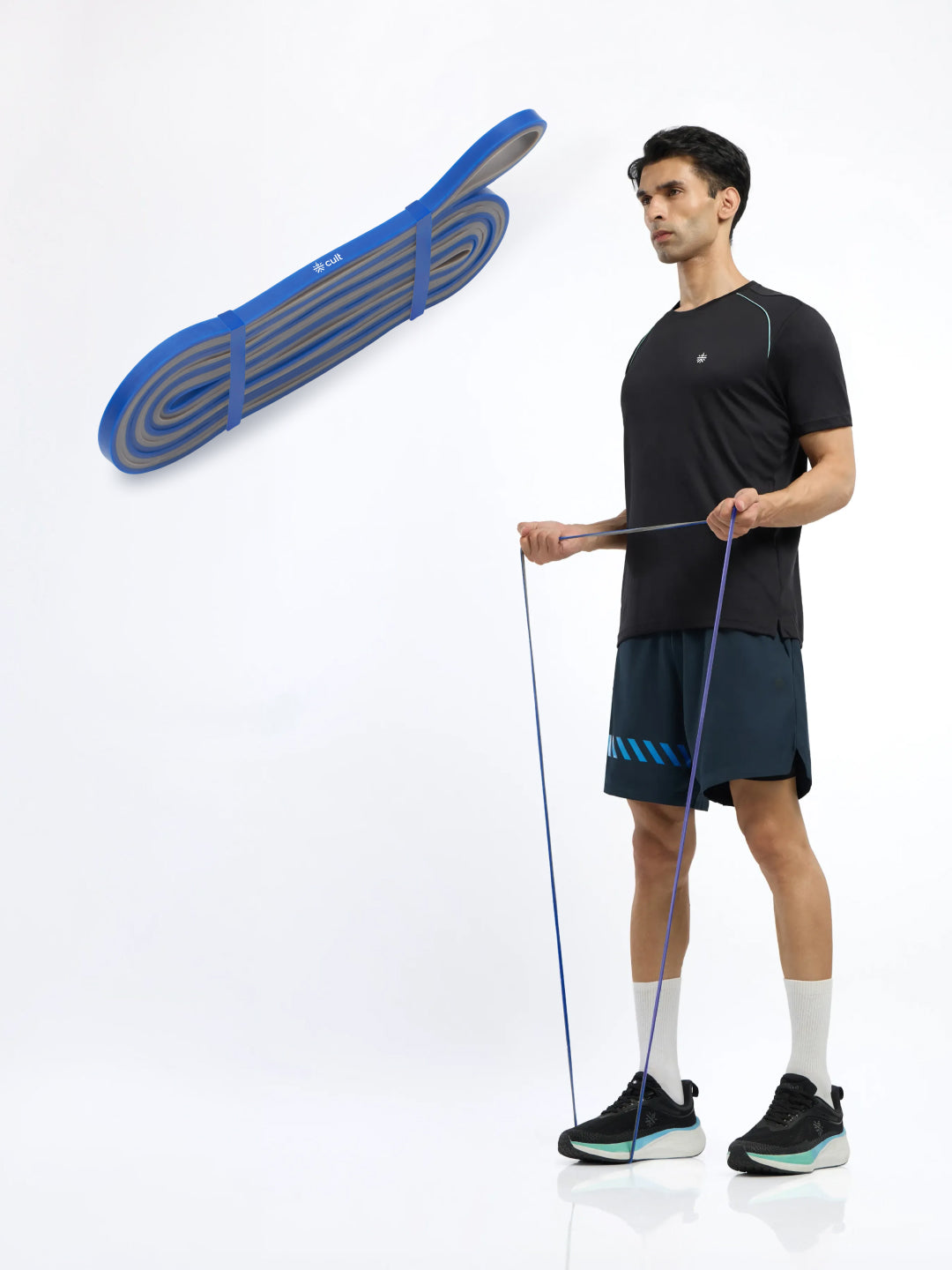 cult Resistance Band(2.5-7kgs Resistance)for Men & Women Blue Grey