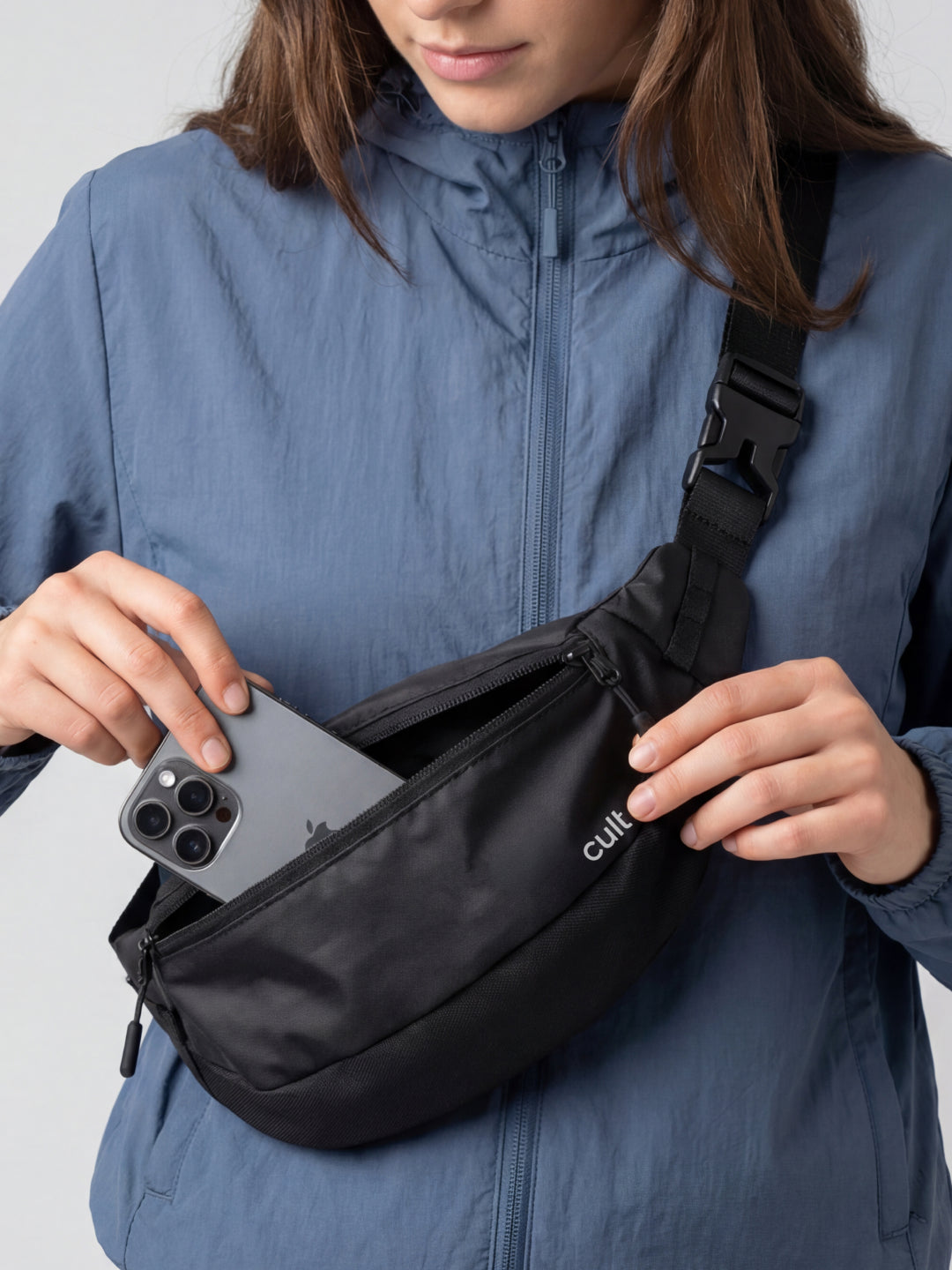 Cult Waist Bag Fanny Pack for Travel & Daily Use Black Unisex