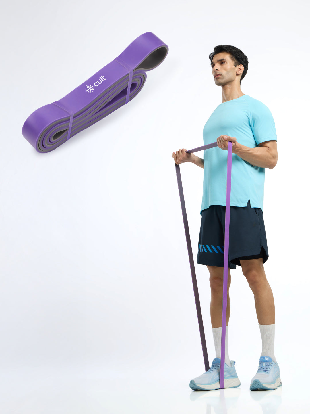 cult Resistance Band(20-45kgs Resistance)  for Men & Women Purple Grey