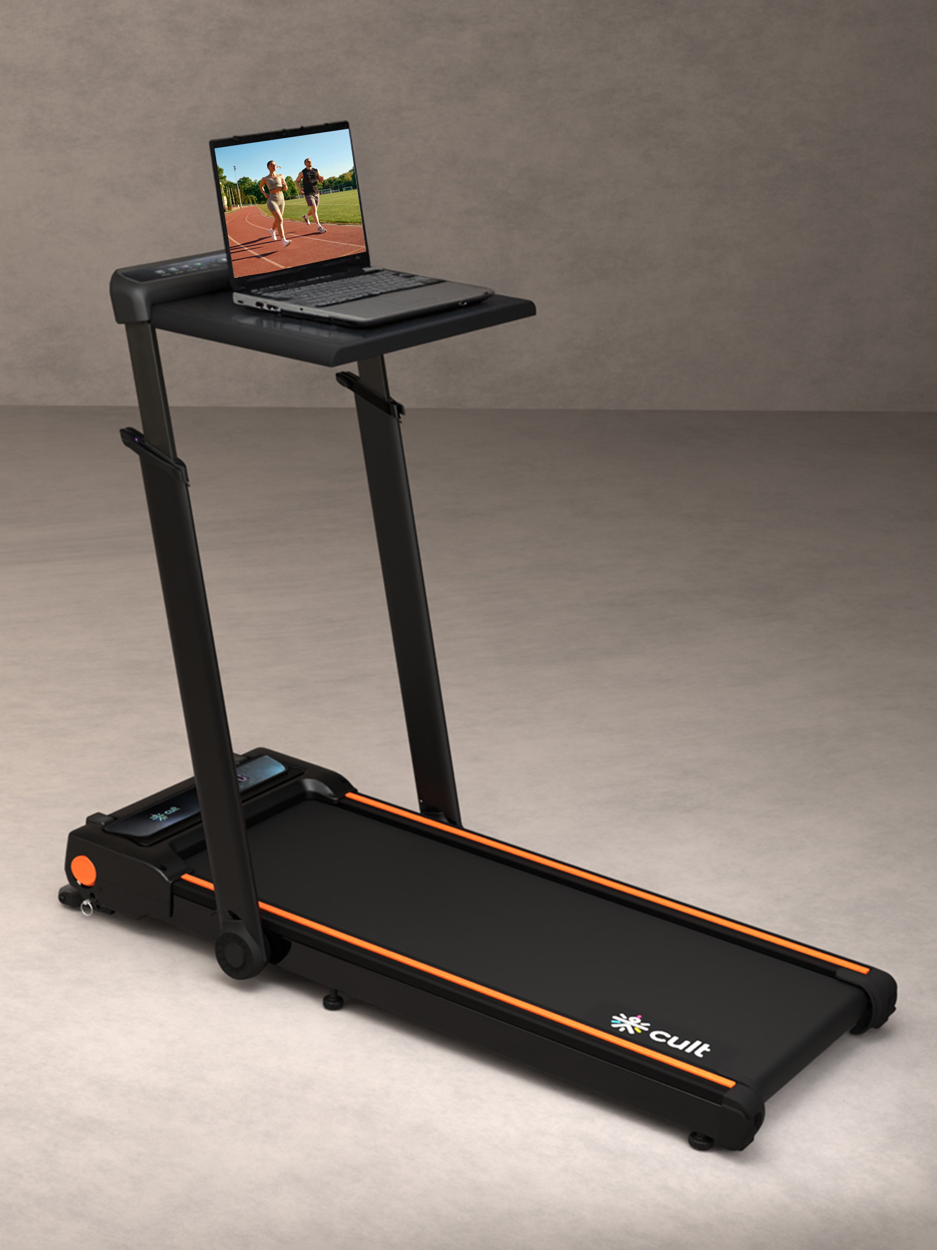 Cult Treadmill with Desk 5.5 HP Peak Motorized 3 in 1 Foldable Treadmill for Home Workout | Max User 120kg, Speed up to 12 km/hr with Adjustable & Detachable Desk with Tablet Holder (with 6 Months Extended Warranty)