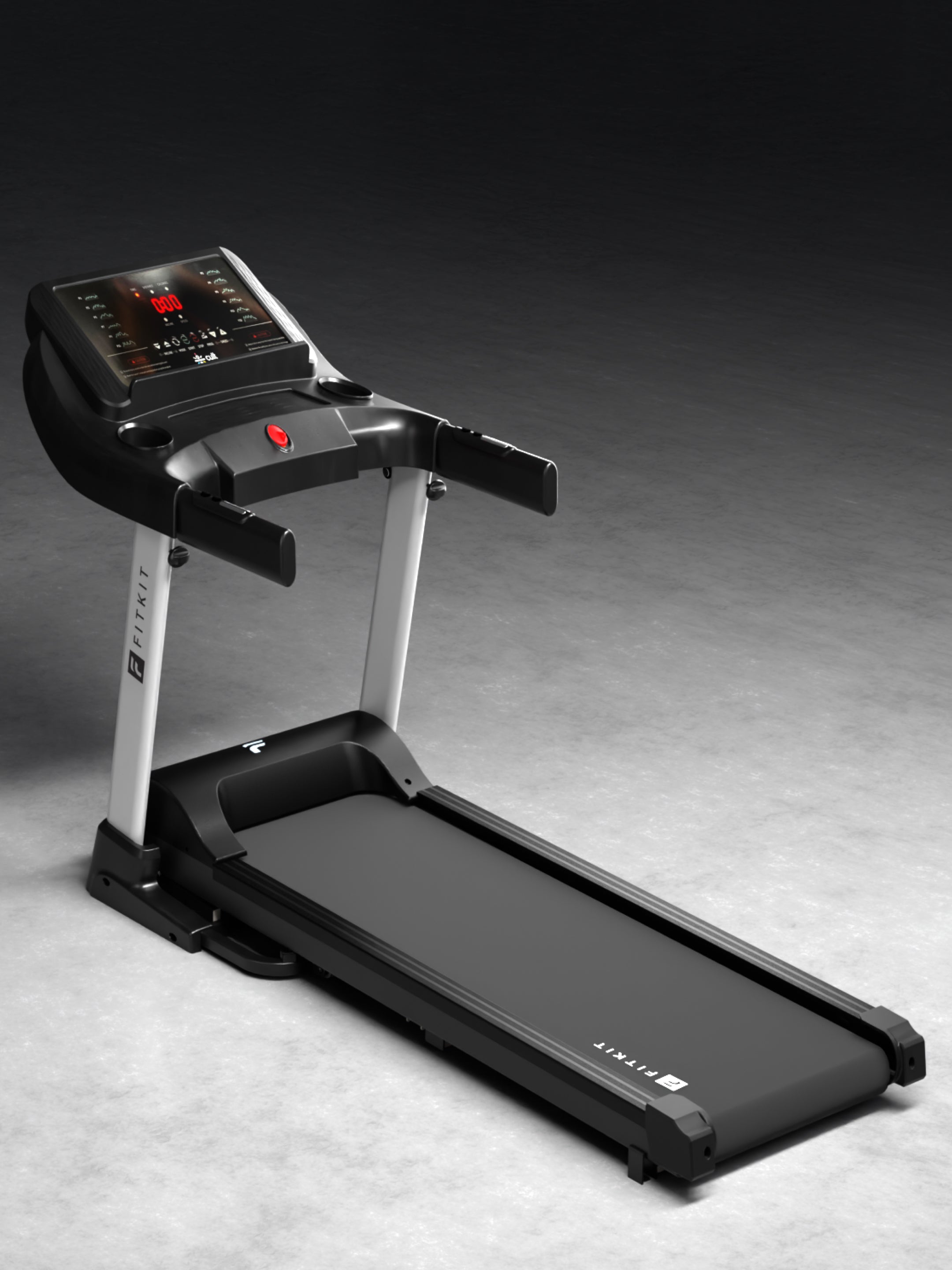 Fitkit by Cult FT100 Smart Incline Motorised Treadmill | 4.5 HP BLDC Motor | 110kg Capacity | 15-Level Auto Incline | 12 km/hr Speed | Foldable & Easy-Move Wheels | 12 Preset Workout | Ideal for Home Use (with 6 Months Extended Warranty)