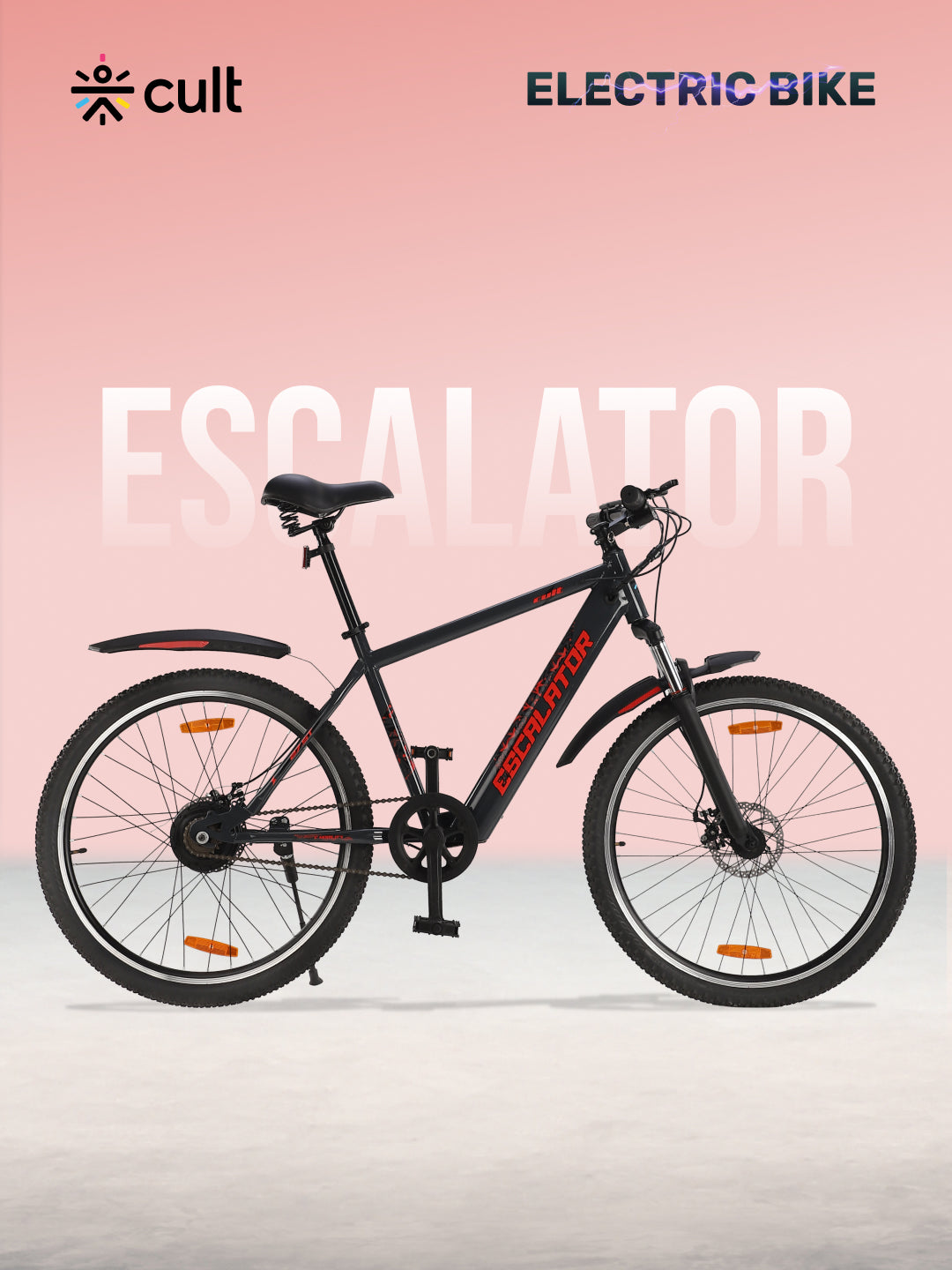 Escalator 27.5T Grey with 250W BLDC Motor| 4 Hours Fast Charge| 7.8 Ah Li-ion Battery| Up to 35 Km| 27.5 Inches Wheels| Single Speed Electric Cycle | Ideal for 15+ Years