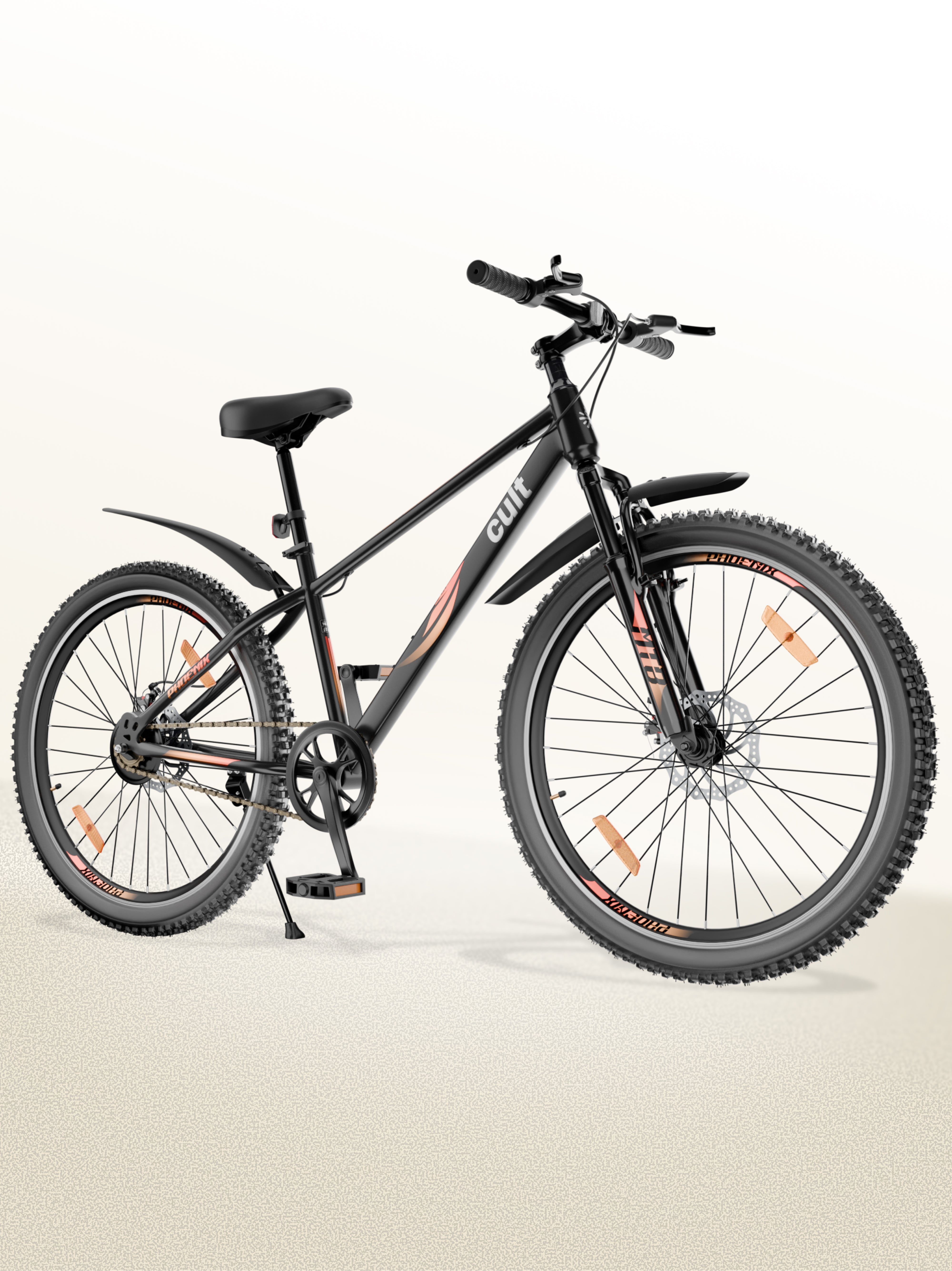 Cult Phoenix 29T Steel Mountain Bike with Dual Disc Brake and Front Suspension, Black