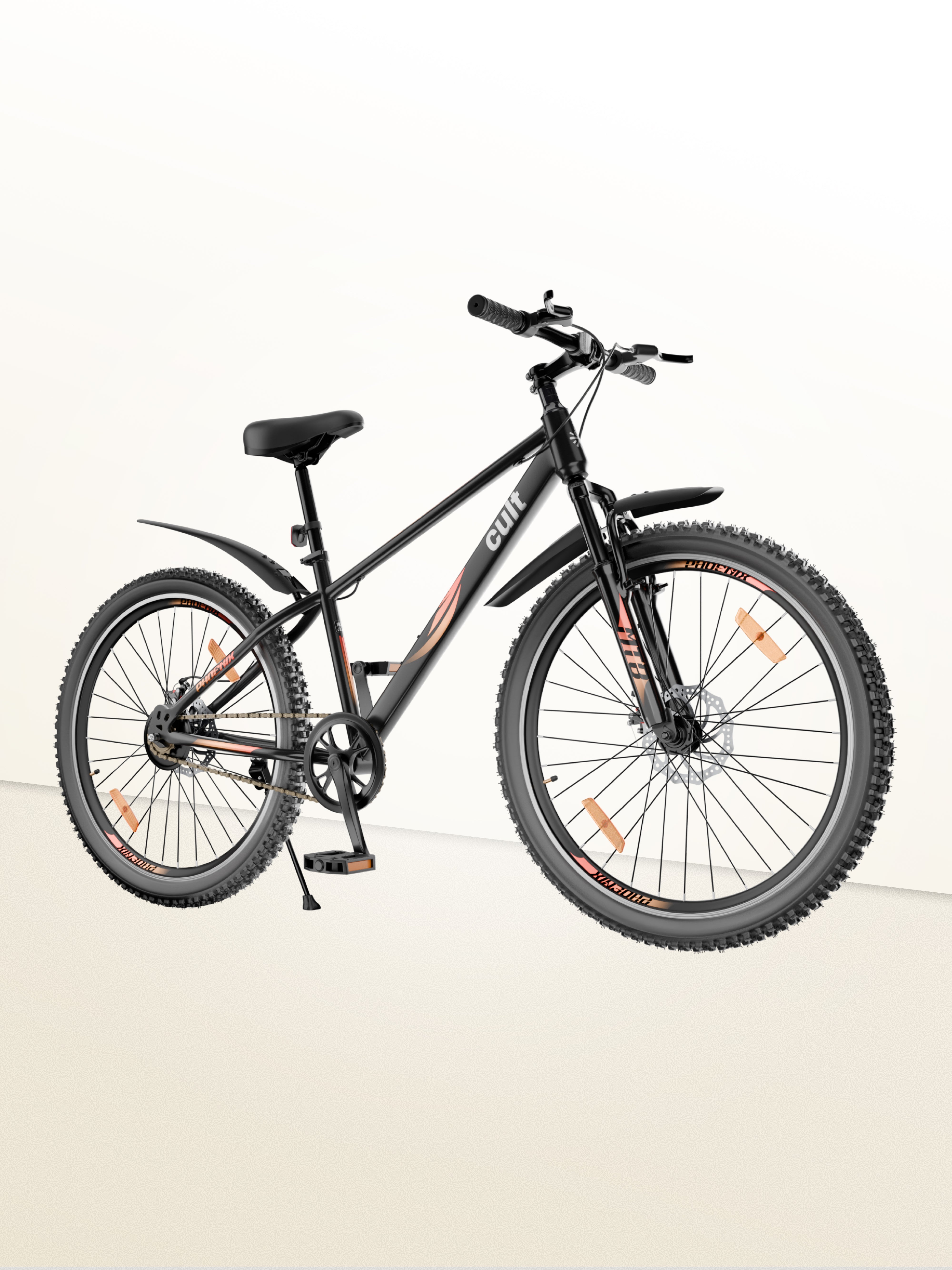 Cult Phoenix 29T Steel Mountain Bike with Dual Disc Brake and Front Suspension, Black