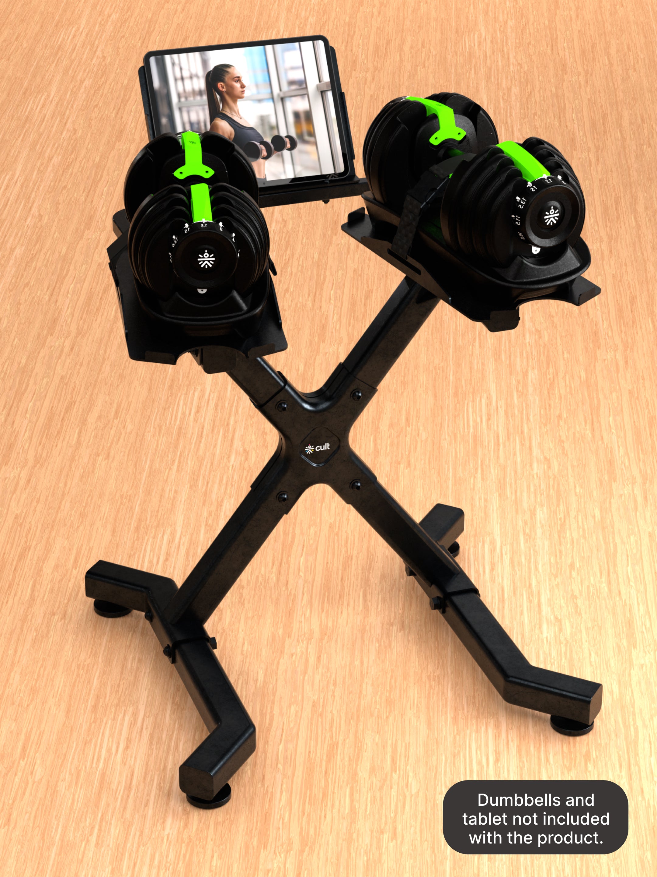 Cult Dumbbell Stand | 100 KG Weight Capacity | With Wheels & Tablet Holder | Protected Edges | Compact Home Gym Storage (6 Months extended Warranty only on Cultstore.com)