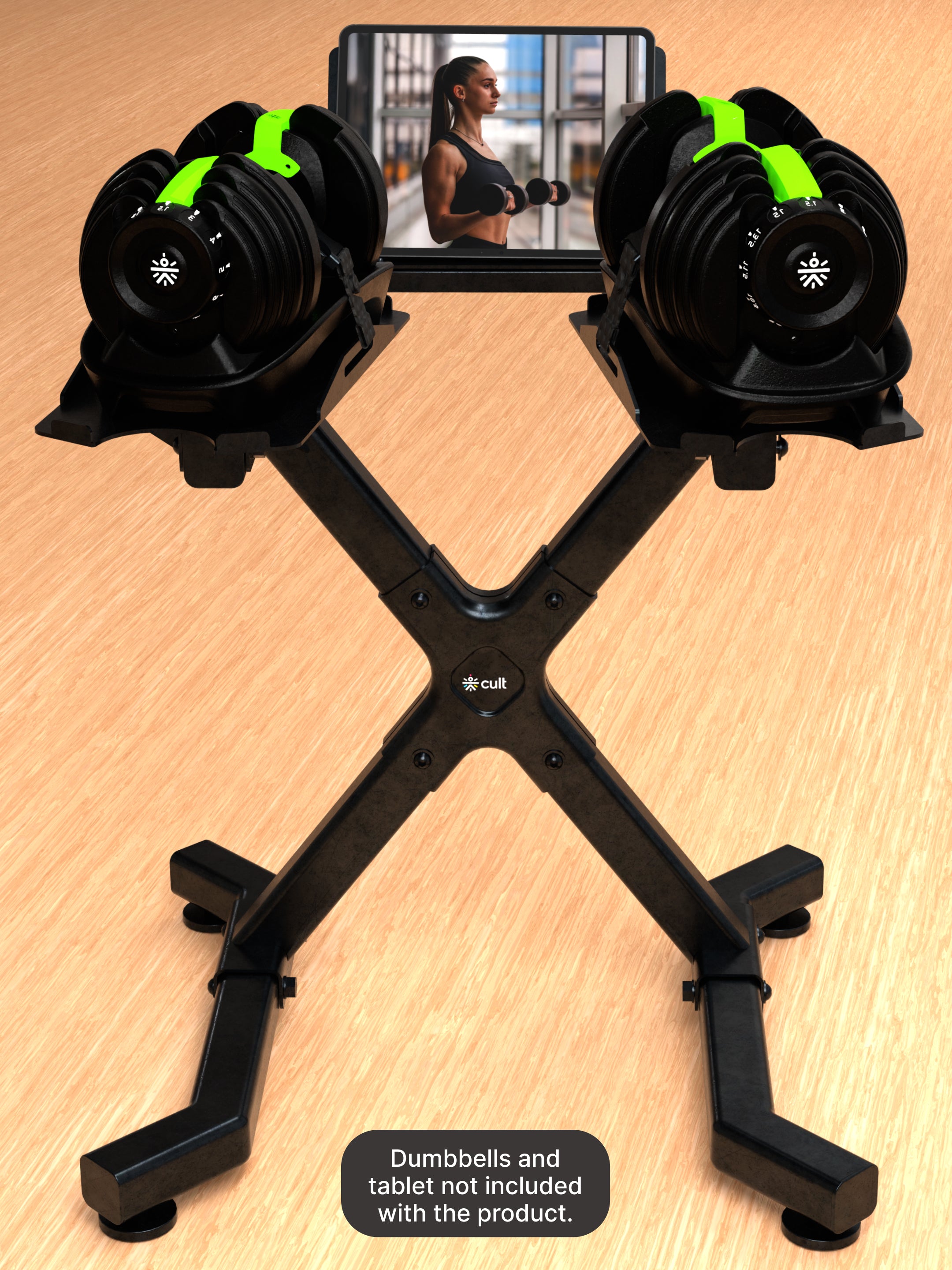Cult Dumbbell Stand | 100 KG Weight Capacity | With Wheels & Tablet Holder | Protected Edges | Compact Home Gym Storage (6 Months extended Warranty only on Cultstore.com)