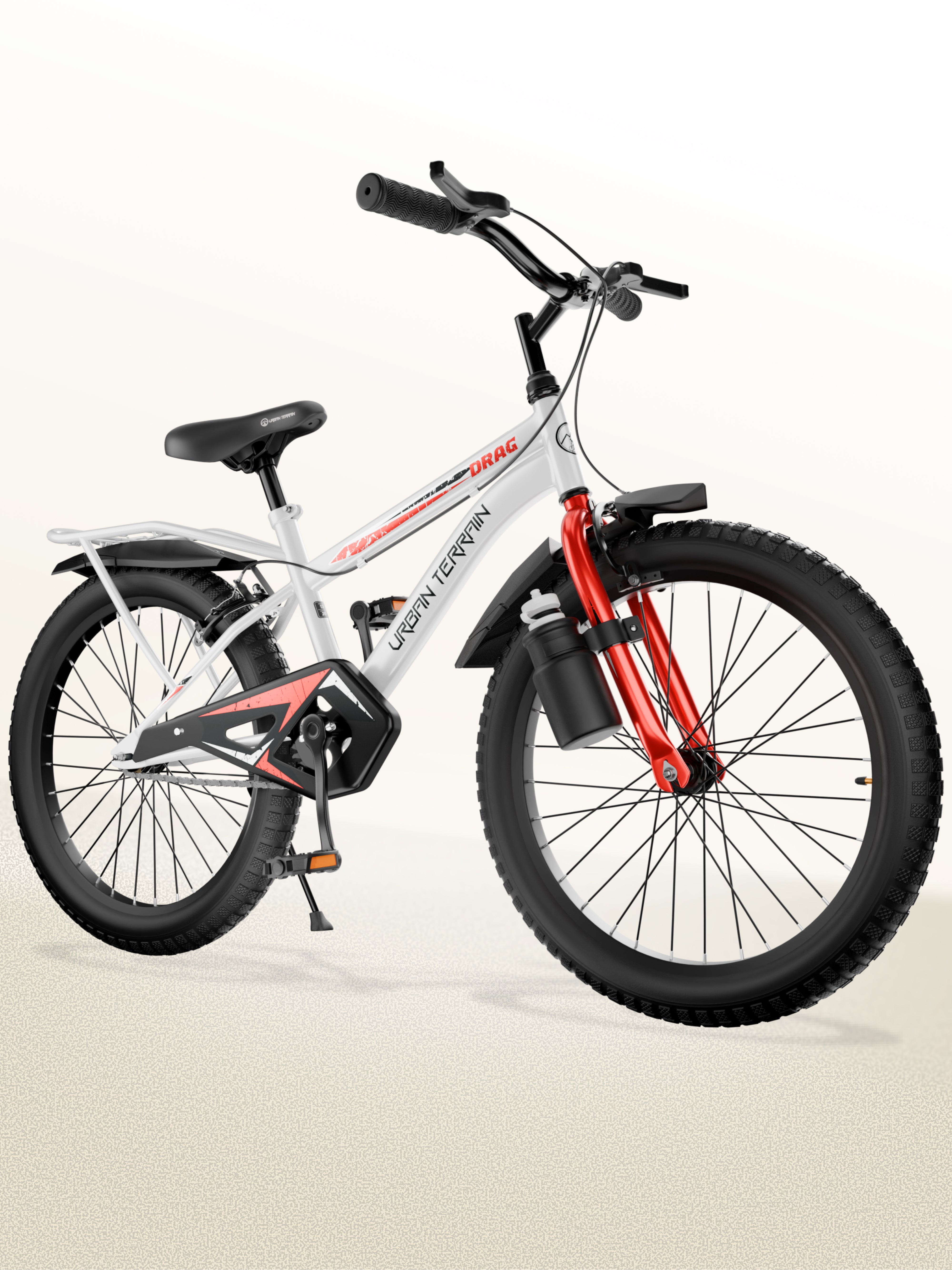 Urban Terrain Drag 20T Single Speed Kids Cycle, White
