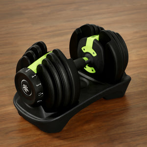 Cult 16kg Adjustable Dumbbell | 12 Weight Options (1.5kg-16kg) | Quick Weight Adjustment Dial | Non-Slip Compact Home Gym Dumbbell - Black