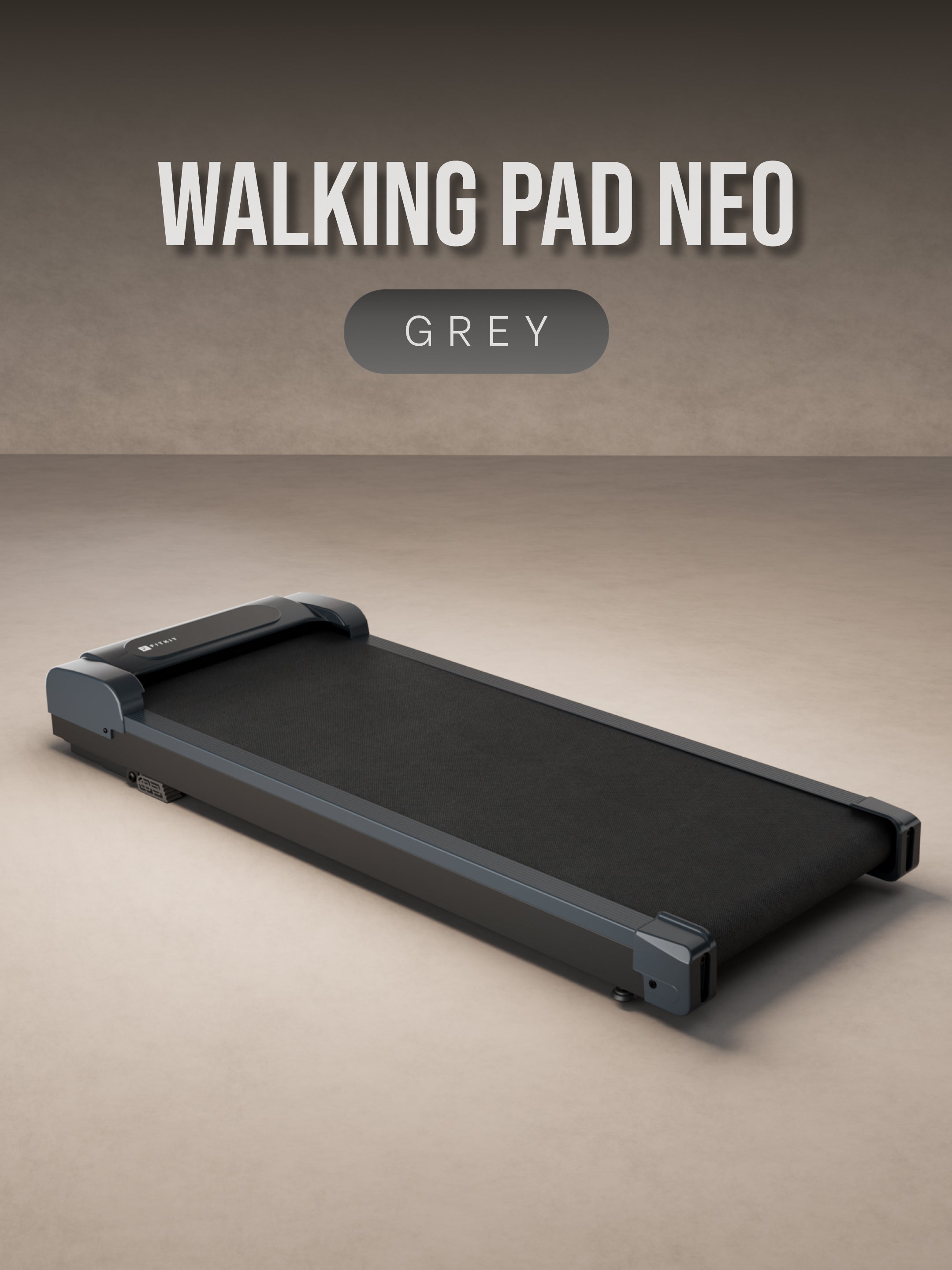 Fitkit by Cult Walking Pad Neo Grey (BLDC 3.5HP Peak Power) Compact & Foldable Under Desk BLDC Motor Treadmill | Max Weight: 120kg | Home use with Remote Control