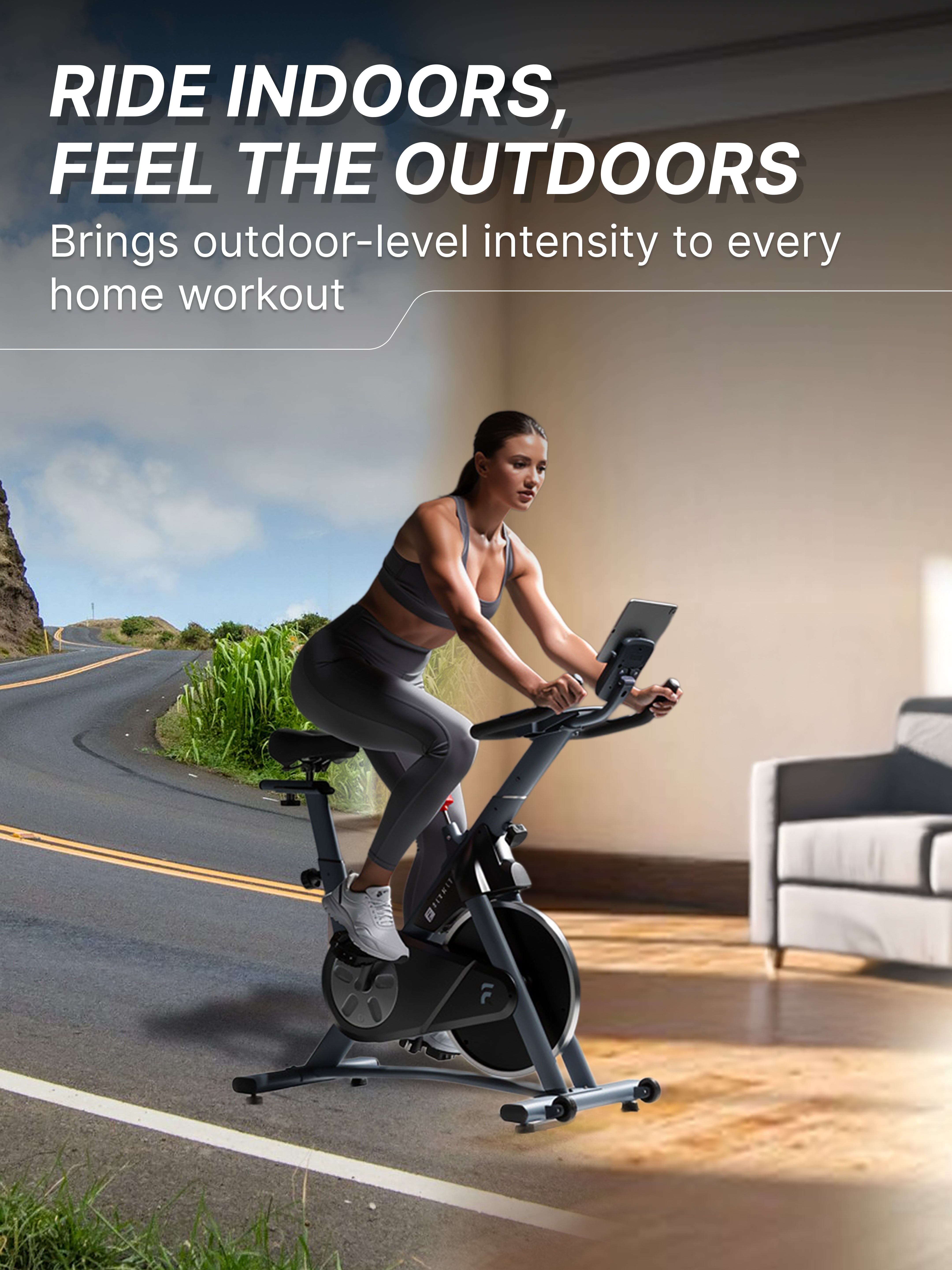 Fitkit by Cult FK7004 Premium Magnetic Spin Bike | 130kg Support | Stepless Resistance & 8kg Flywheel | LCD Display with Heart-Rate Tracking | Tablet Holder | Smooth & Silent Ride for Home Fitness