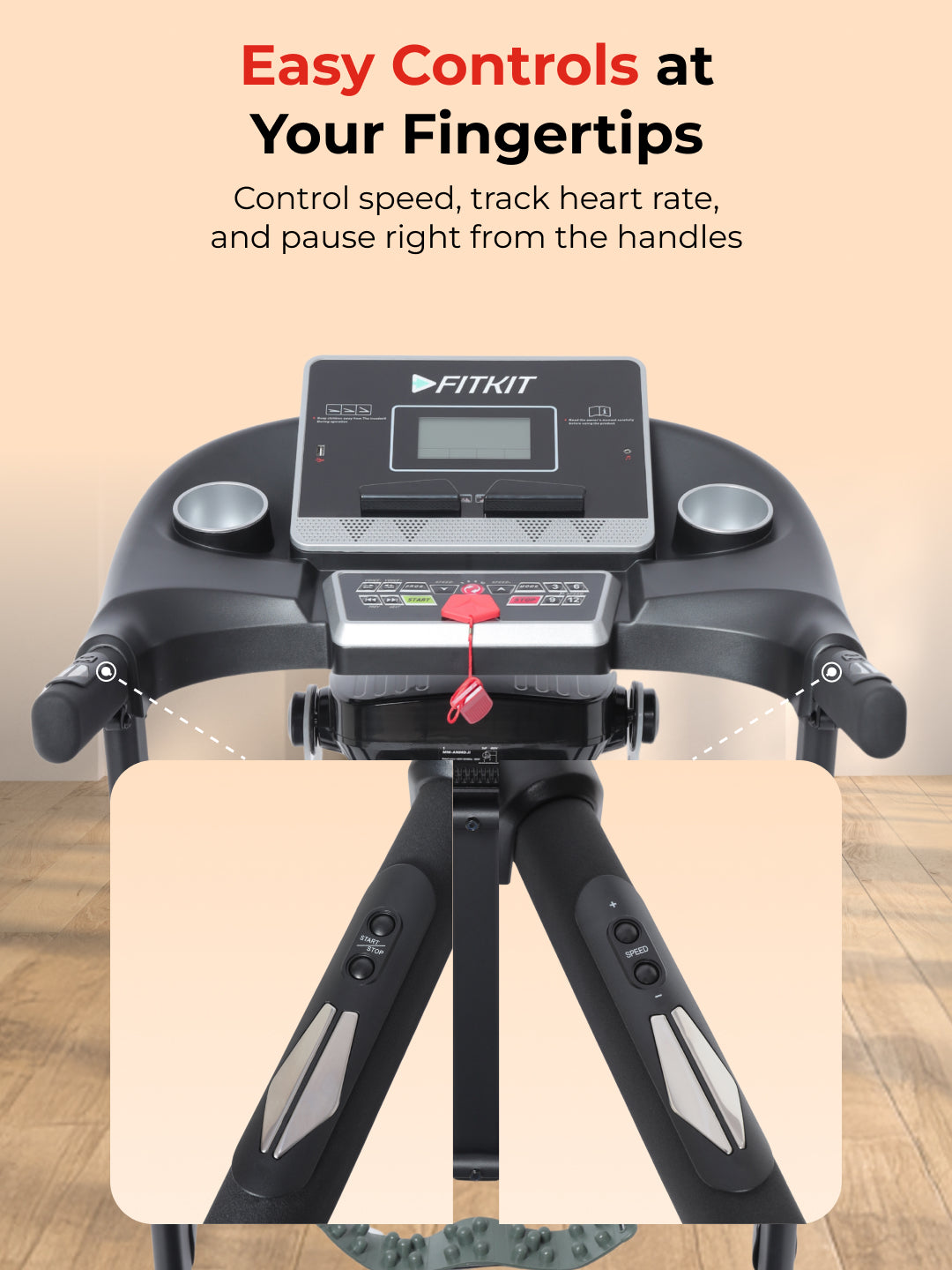 FT100M Treadmill 3.25HP | Massager | 3-level Manual-Incline | Max Weight-110kg | Max Speed-14.8kmph (with 6 months extended warranty)