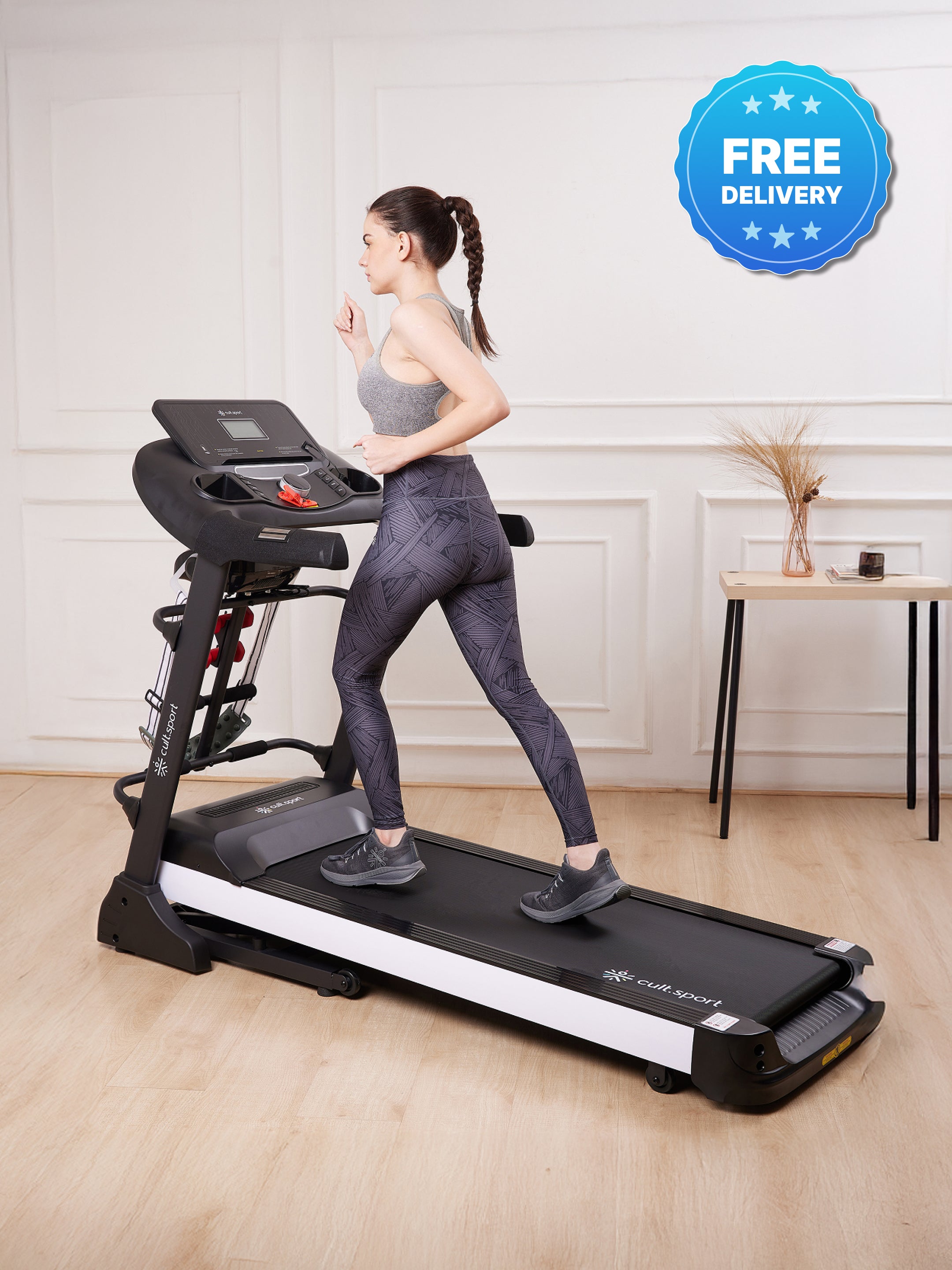 Smartrun Canoas 5.5 HP Peak Treadmill | 15-level Auto-Incline & Massager | Max Weight-130kg | Max Speed-16kmph (with 6 Months Extended Warranty)