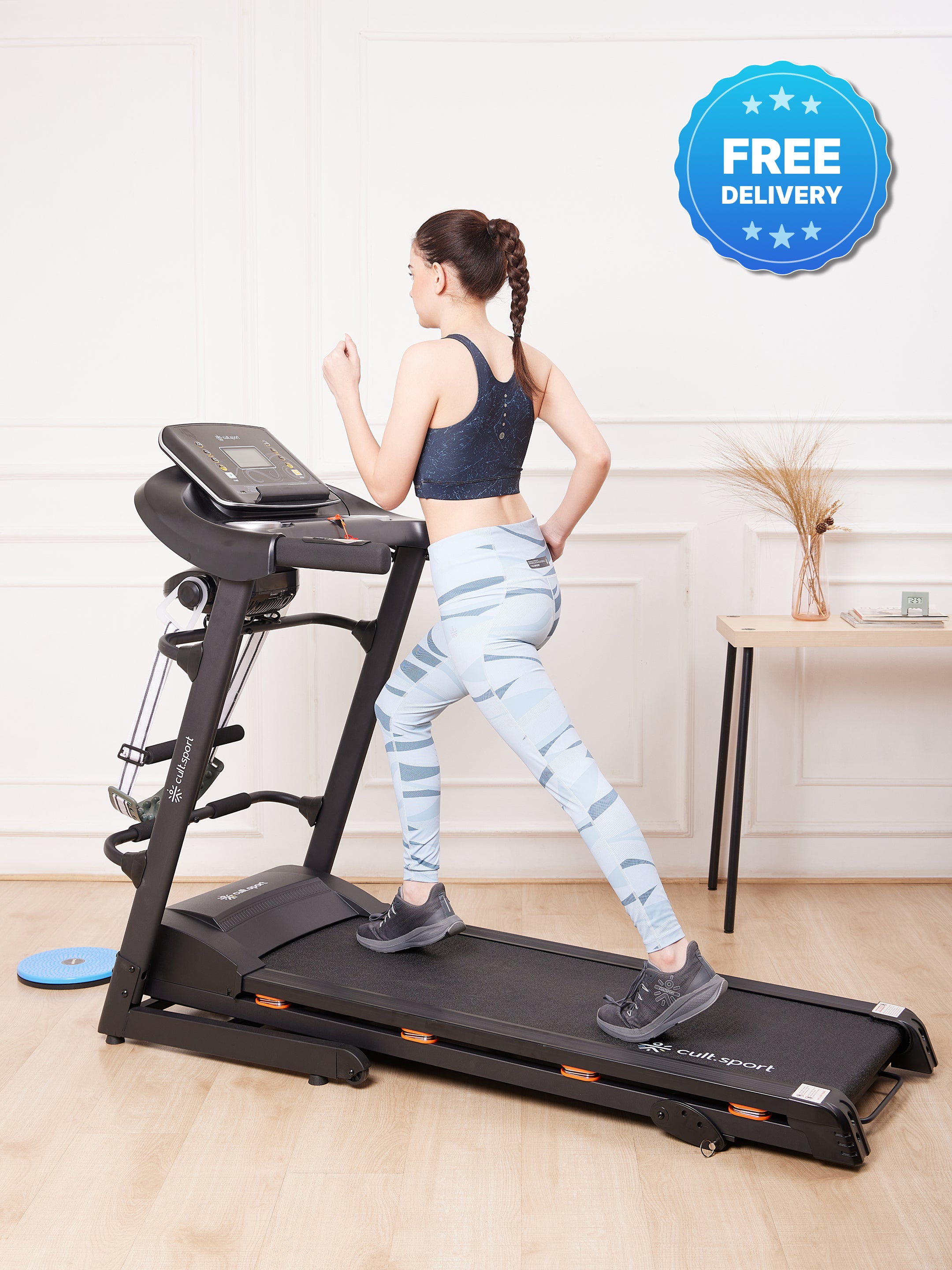 Smartrun Cairo 4 HP Peak Treadmill | 3-level Manual-Incline & Massager | Max Weight-110kg | Max Speed-14.8kmph (with 6 months extended warranty)