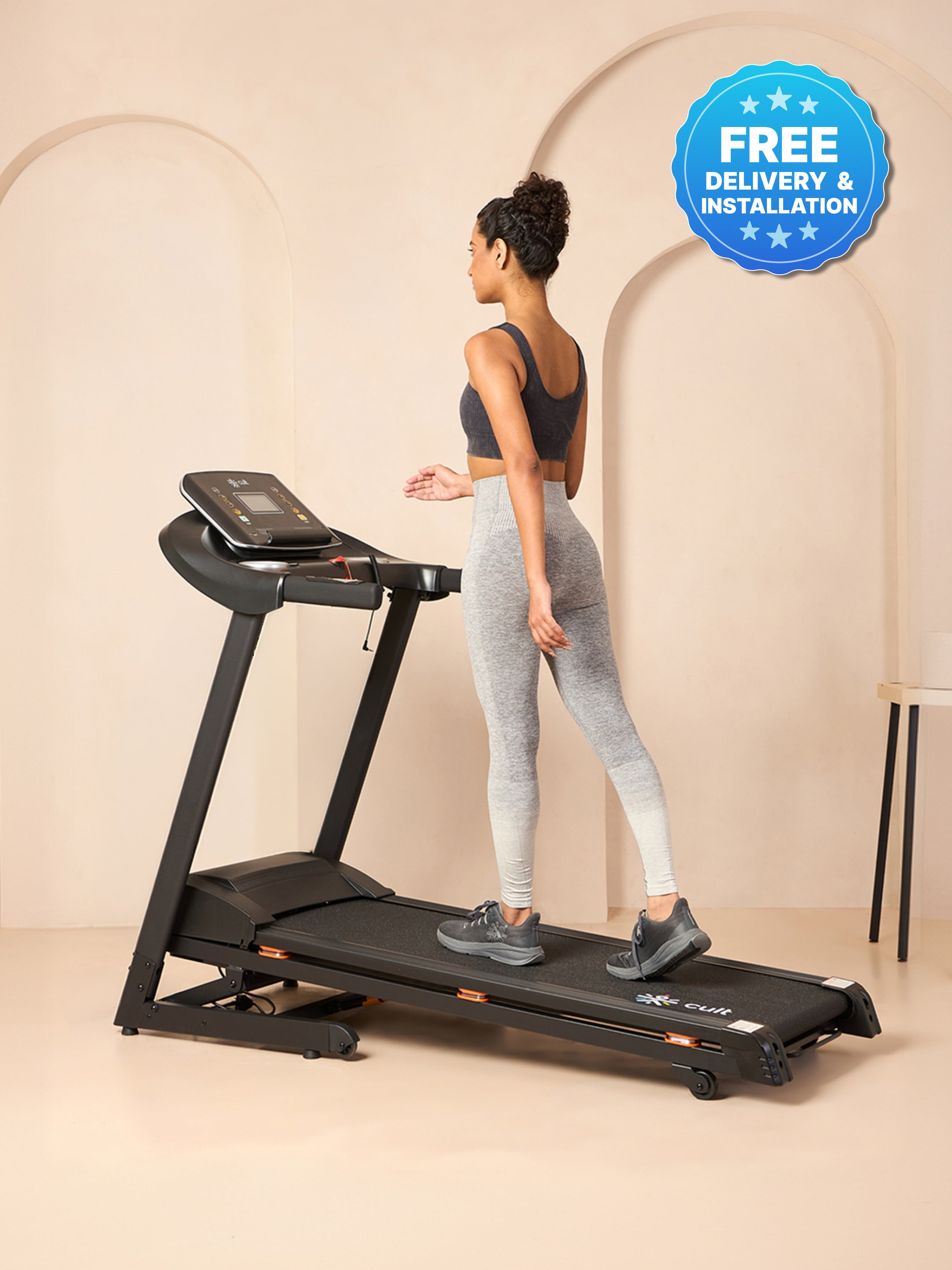 CultRunM4Auto 5 HP Peak Treadmill | 15-level Auto-Incline & Massager | Max Weight-120kg | Max Speed-14.8kmph (with 6 Months Extended Warranty)