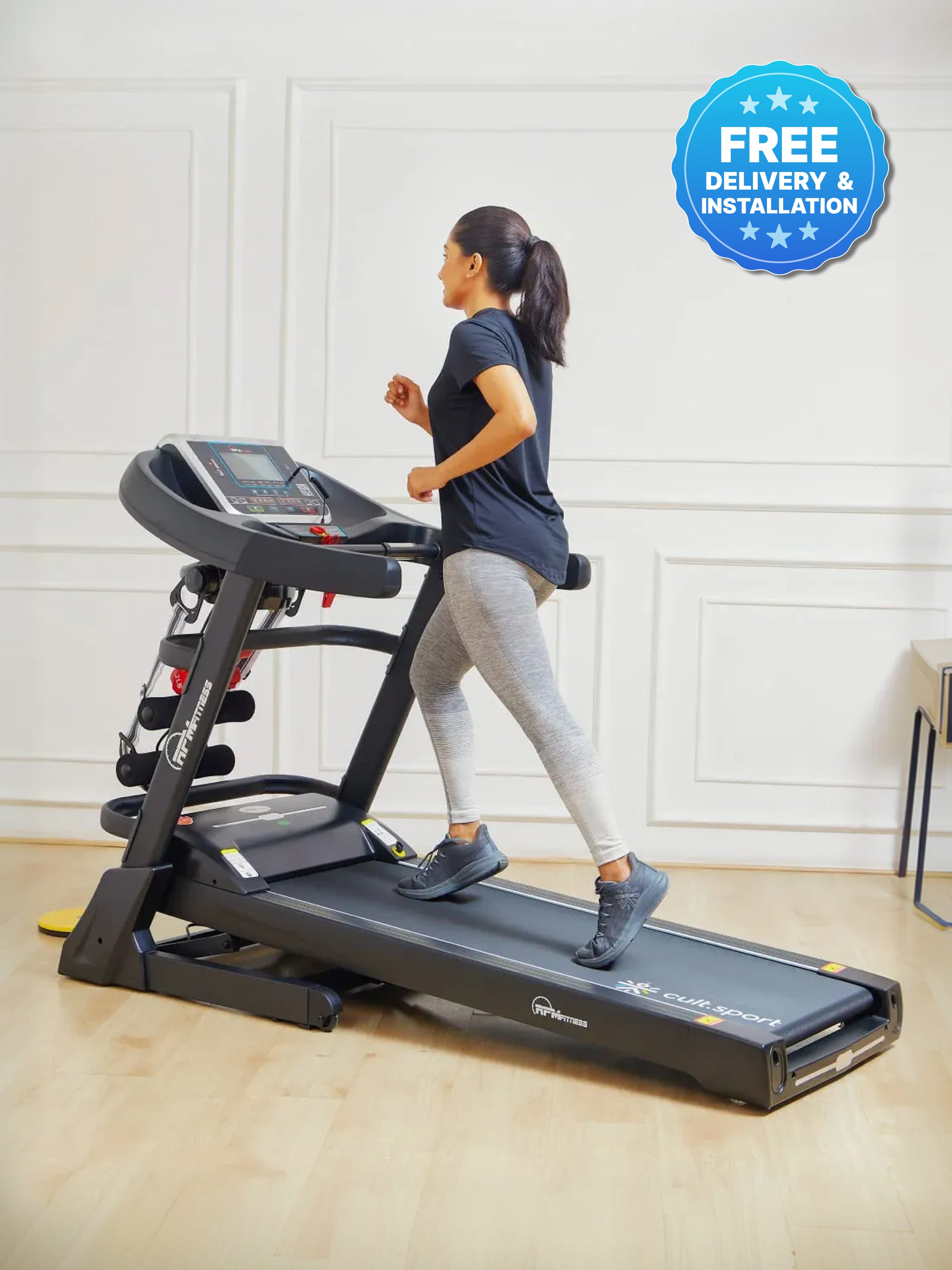 RPM757MI 5.5HP DC Treadmill | 15-level Auto-Incline & Massager | Max Weight-130kg | Max Speed-18kmph (with 6 months extended warranty)