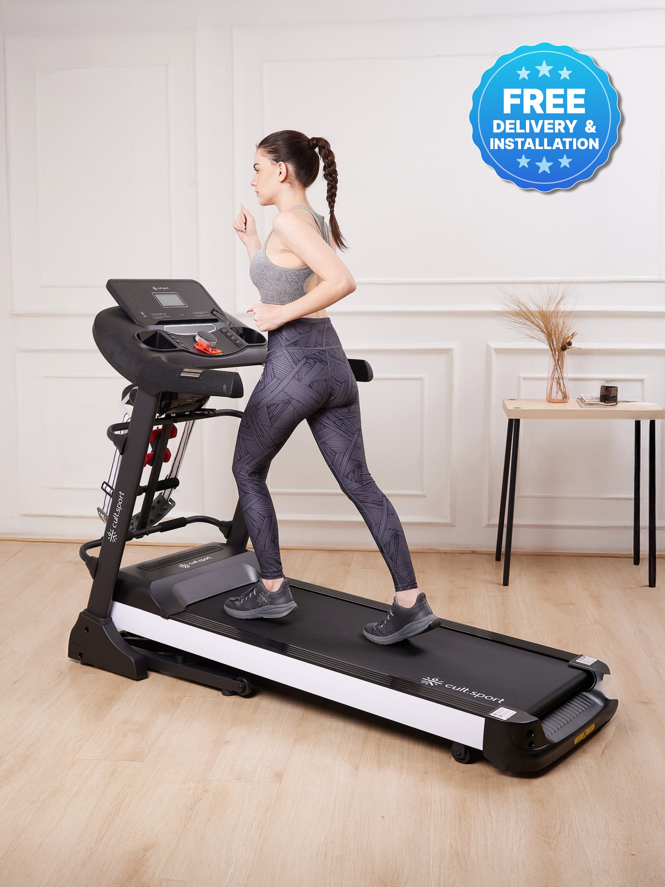 Smartrun Canoas 5.5 HP Peak Treadmill | 15-level Auto-Incline & Massager | Max Weight-130kg | Max Speed-16kmph (with 6 Months Extended Warranty)