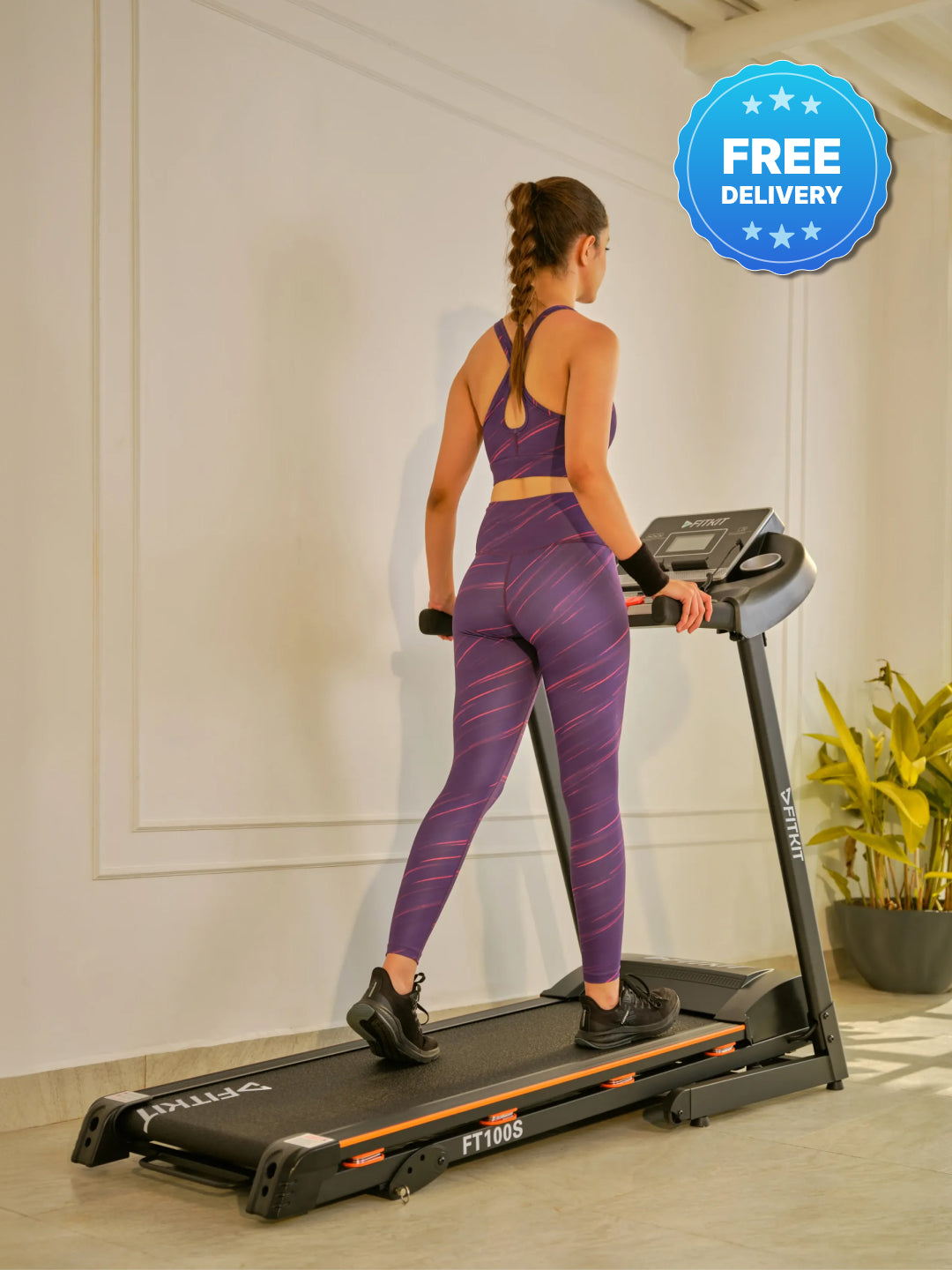 FT100S Treadmill 3.25HP | 3-level Manual-Incline | Max Weight-110kg | Max Speed-14.8kmph (with 6 months extended warranty)