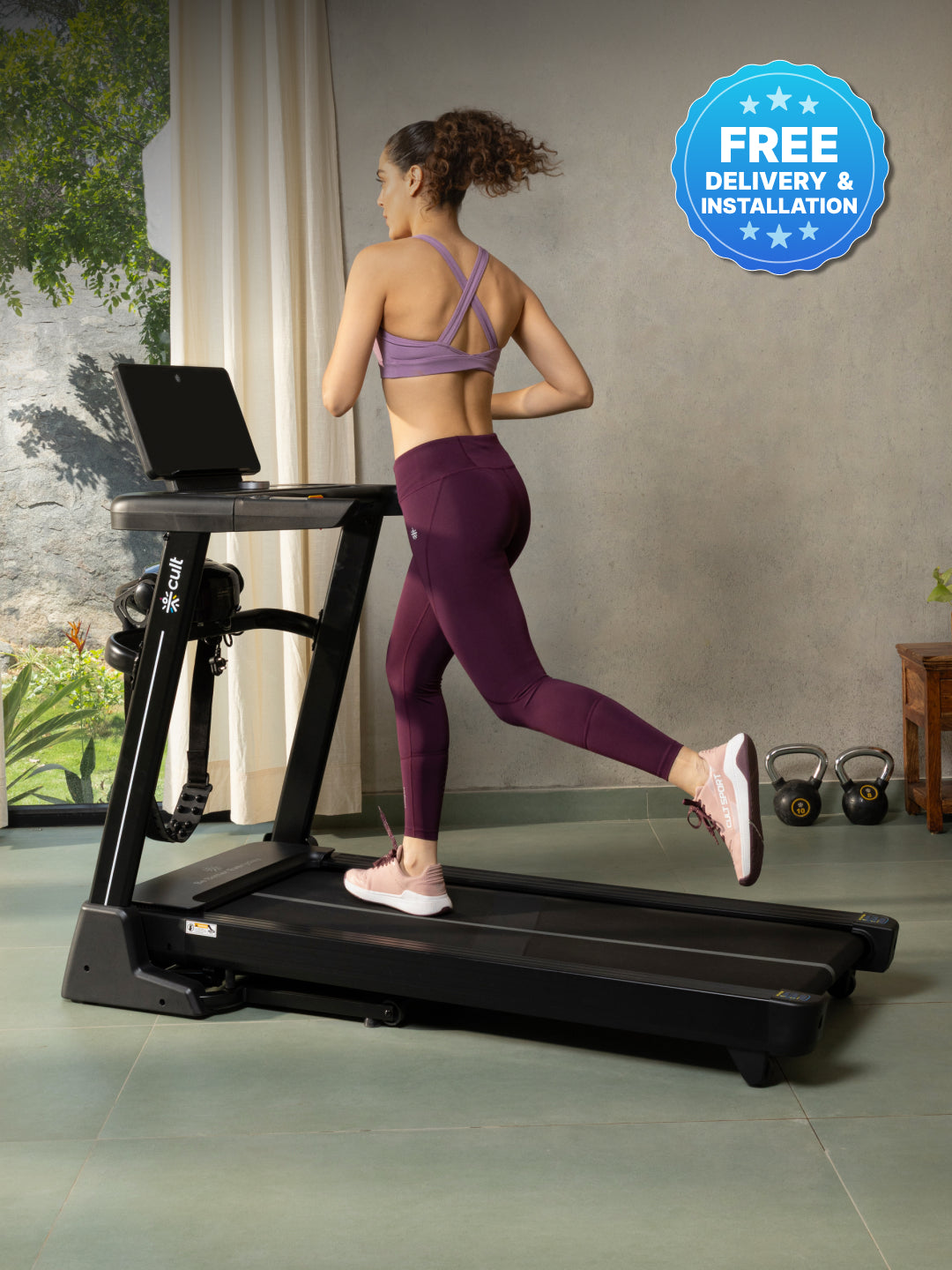 Cult SmartStrideActive BLDC Motor (5HP Peak) Treadmill with Massager | Max Weight: 130kg | 15 Level Auto Incline (with 6 Months extended warranty)